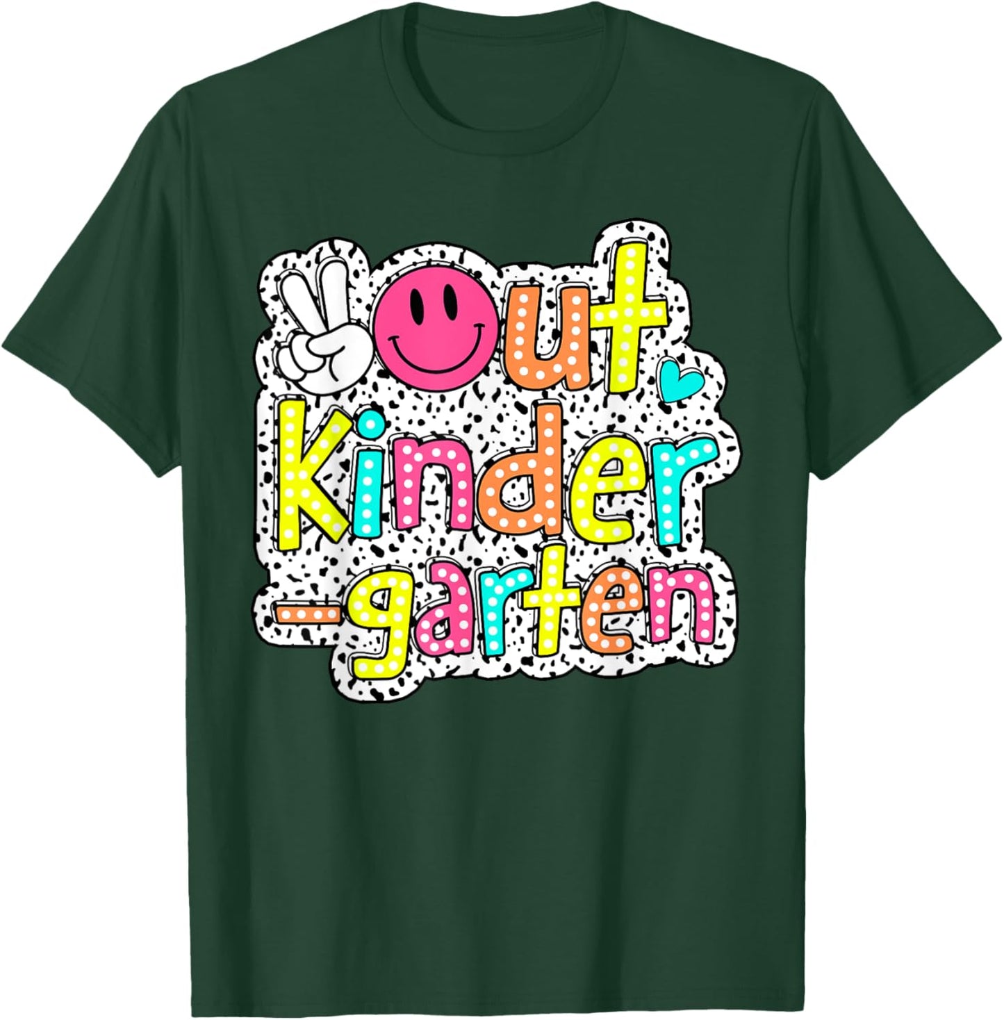 Peace Out Kindergarten Graduation Class Of 2024 Kid Boy Girl T-Shirt - T-Shirt | Forest