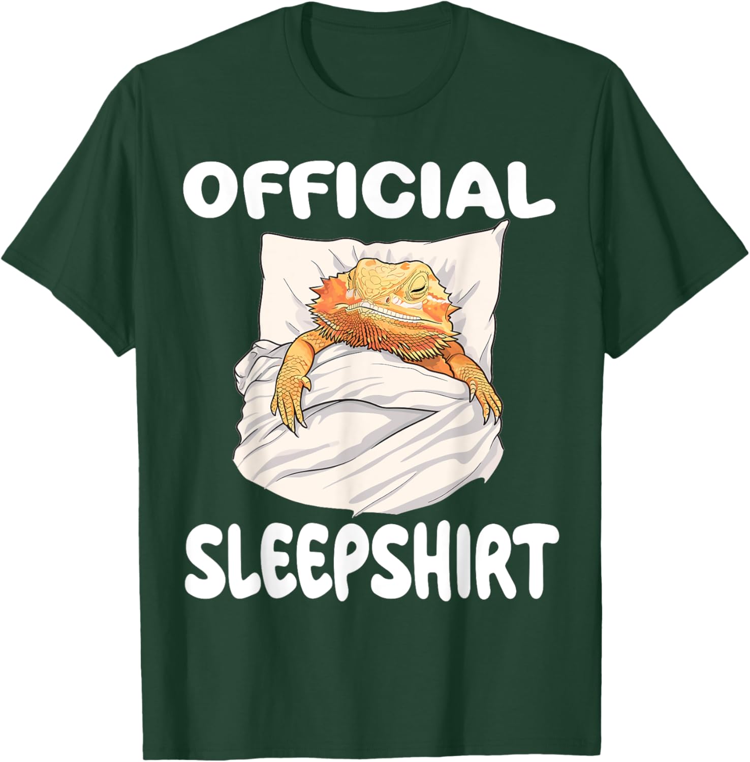 Bearded Dragon Official Sleepshirt Pajamas Nightgown T-Shirt - T-Shirt | Forest