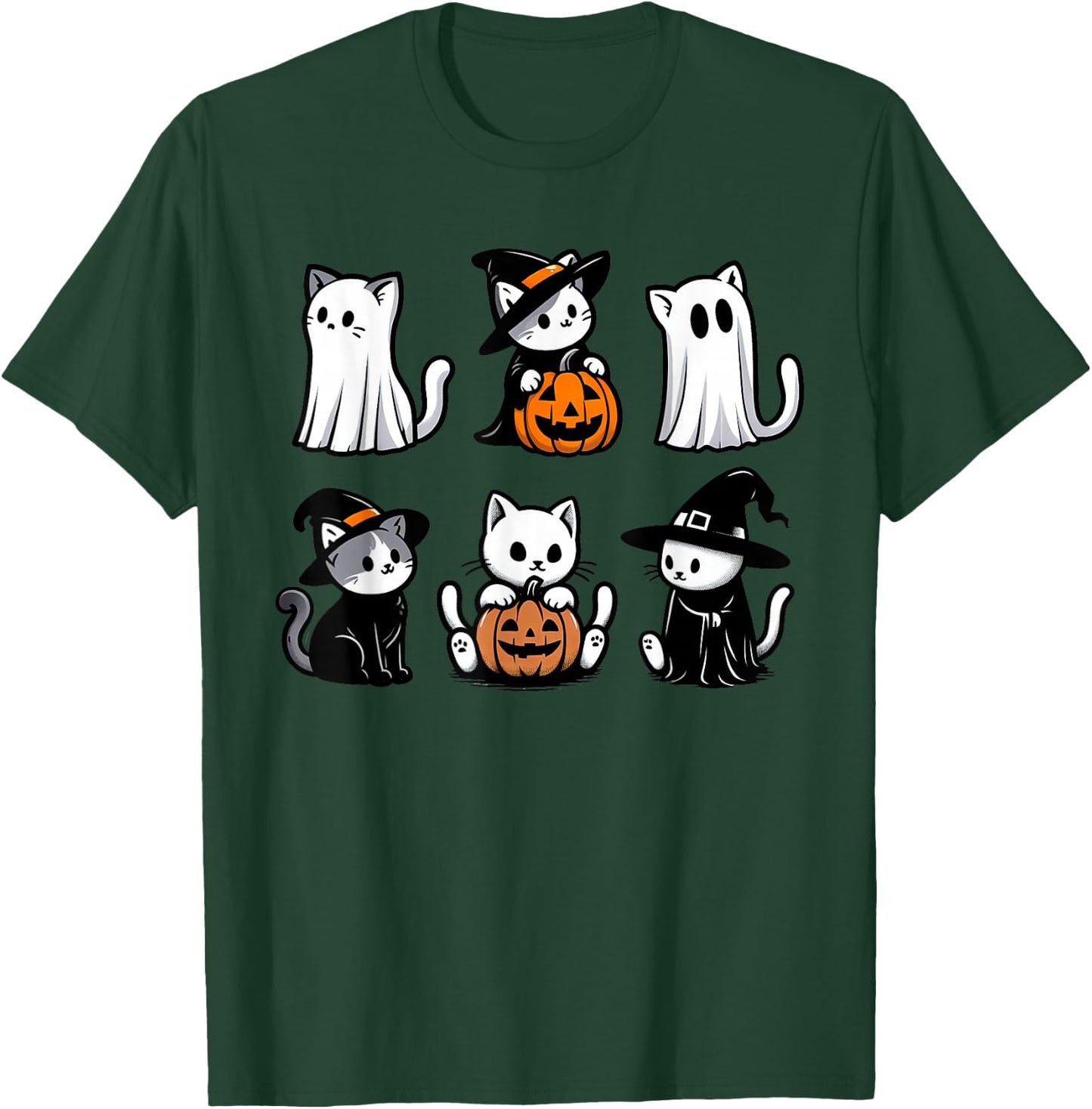 Funny Ghost Cat Funny Halloween Spooky Funny Boo Cat Lover T-Shirt - T-Shirt | Forest