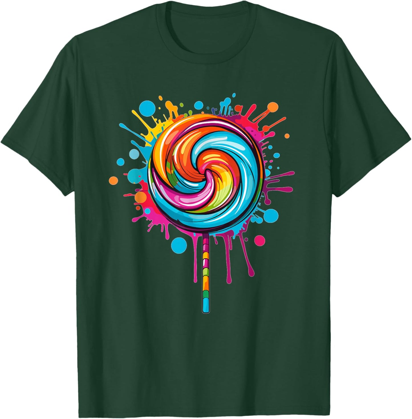 Vibrant Lollipop Swirl Colour Explosion T-Shirt - T-Shirt | Forest