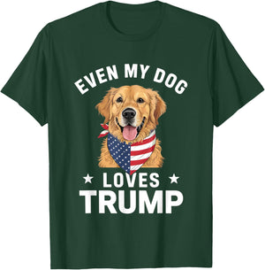 Retriever Even My Dog Loves Trump USA Flag Bandana T-Shirt - T-Shirt | Forest