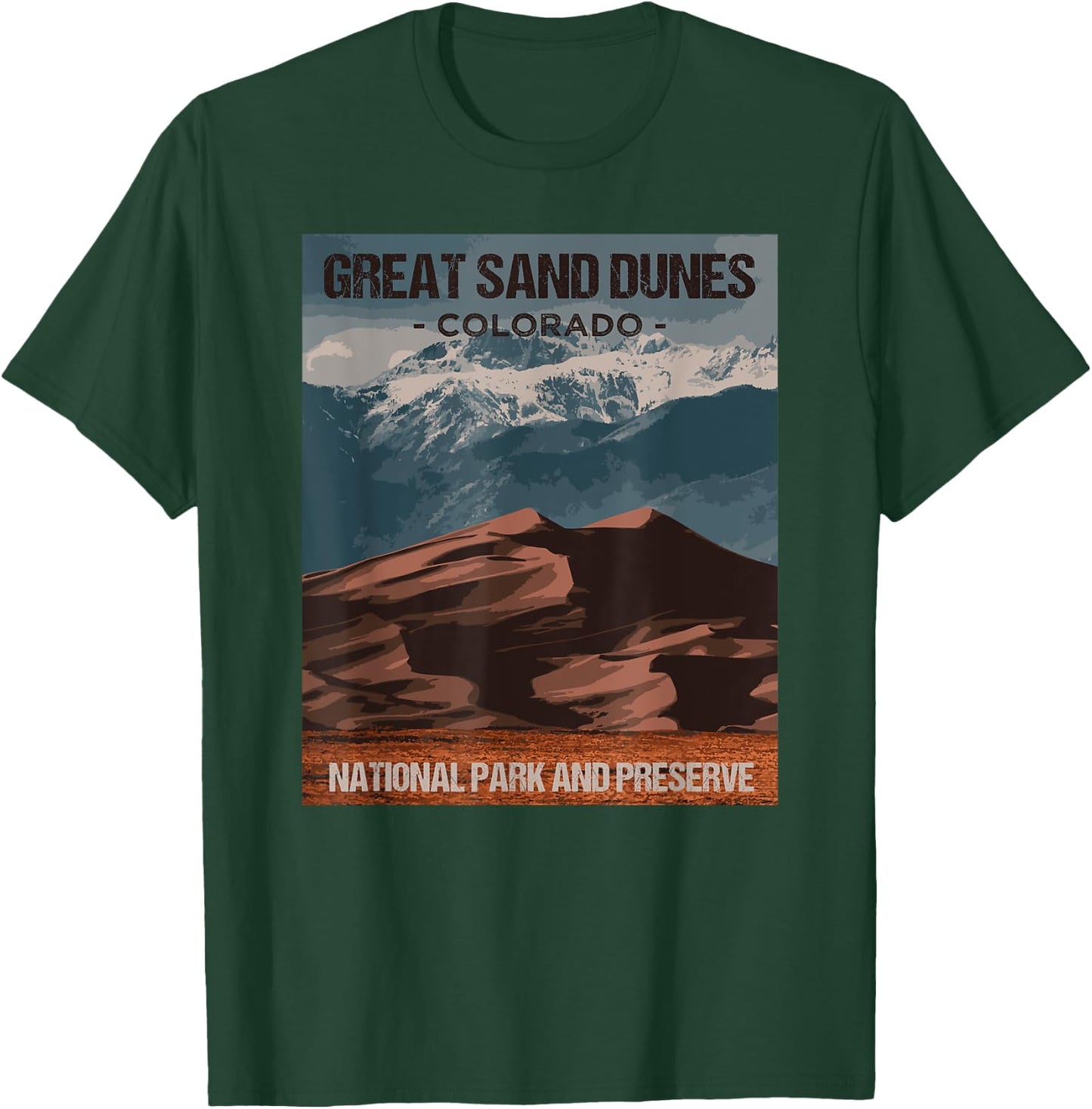 Great Sand Dunes National Park Colorado Poster Design T-Shirt - T-Shirt | Forest