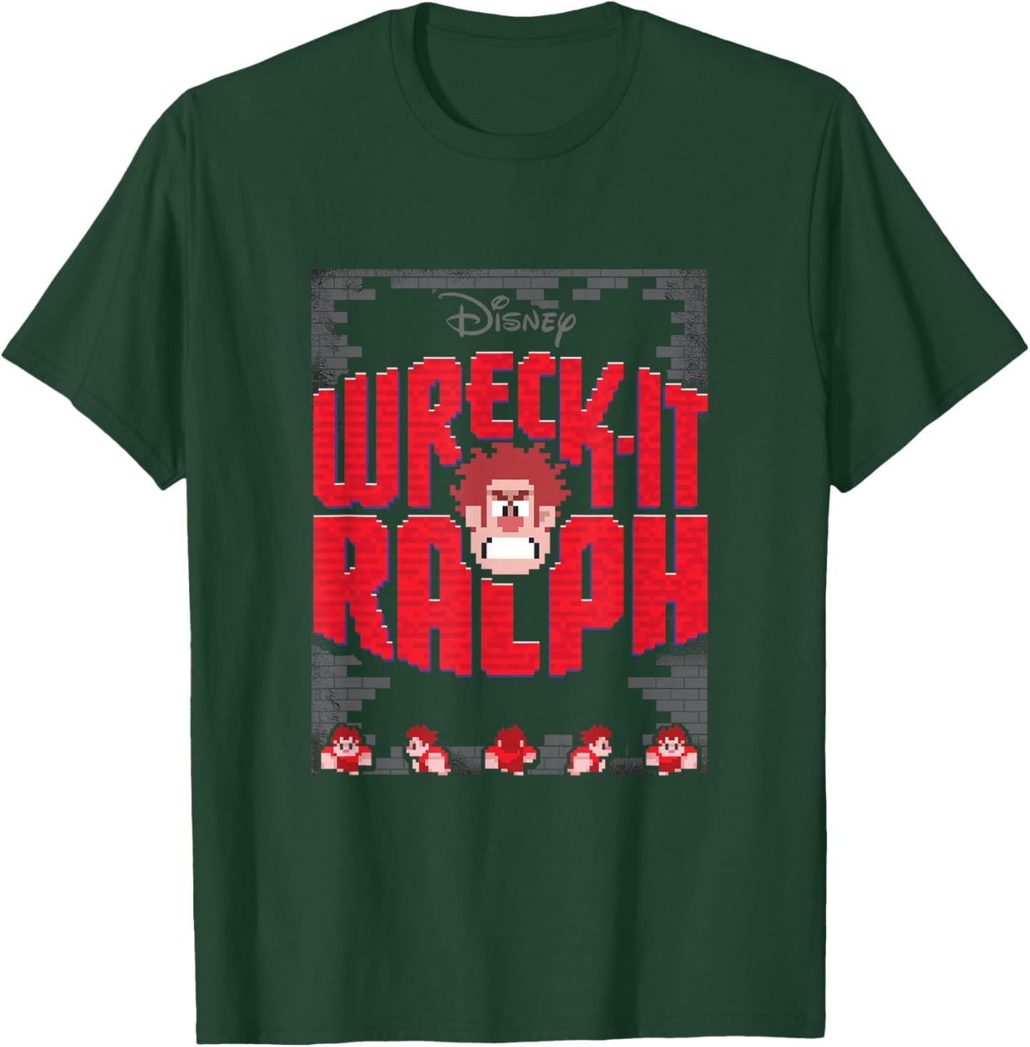 Disney Wreck-It Ralph Wrecked Brick Wall Video Game Sprites T-Shirt - T-Shirt | Forest