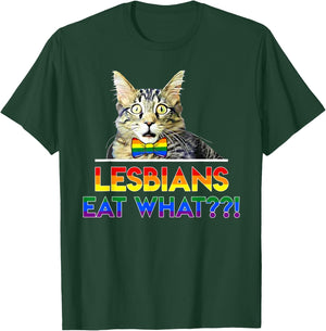 Lesbians Eat What Cat Women T-Shirt - T-Shirt | Forest