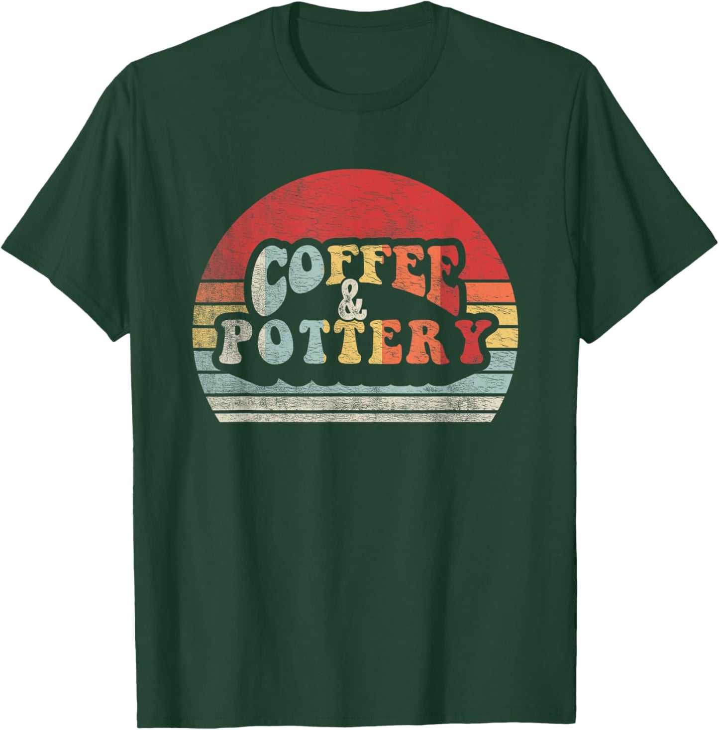 Retro Vintage Coffee & Pottery Potter Shirt Potter Pottery T-Shirt - T-Shirt | Forest