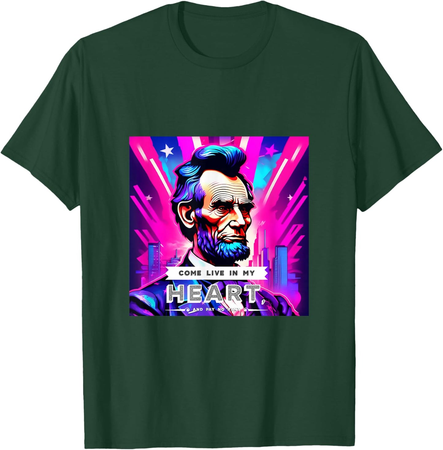 Patriotic Abraham Lincoln Graphic Inspiring Quote Design T-Shirt - T-Shirt | Forest