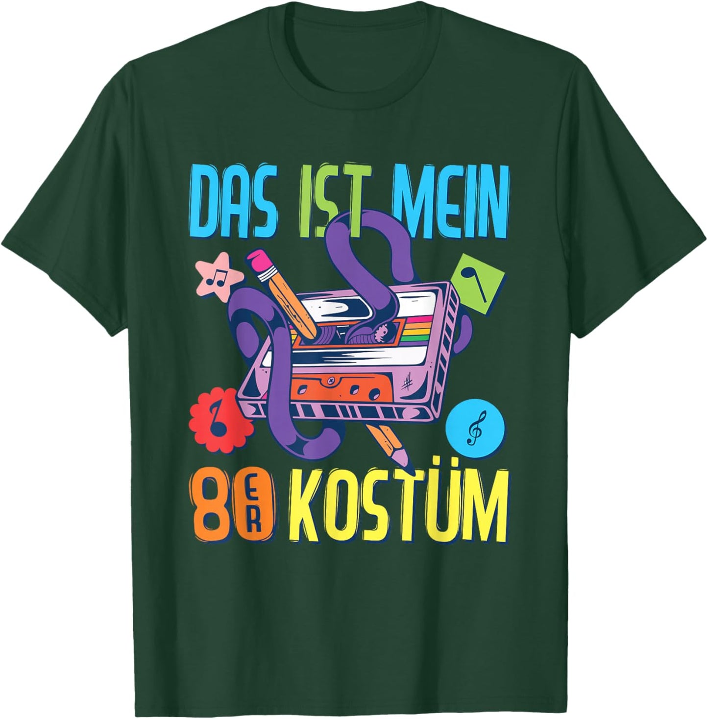 Das ist Mein 80er Kostüm 80er Jahre Outfit Damen Herren 1980 T-Shirt - T-Shirt | Forest