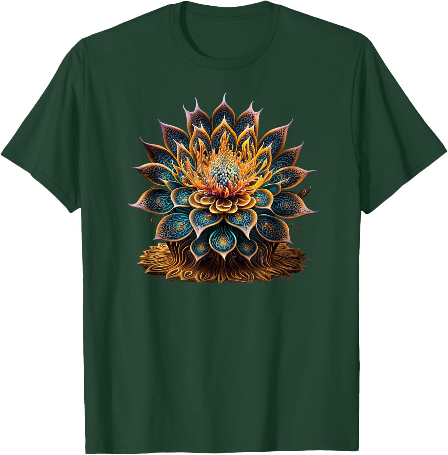 Lotus Flower Yoga Zen Bohemian Namaste Meditation T-Shirt - T-Shirt | Forest