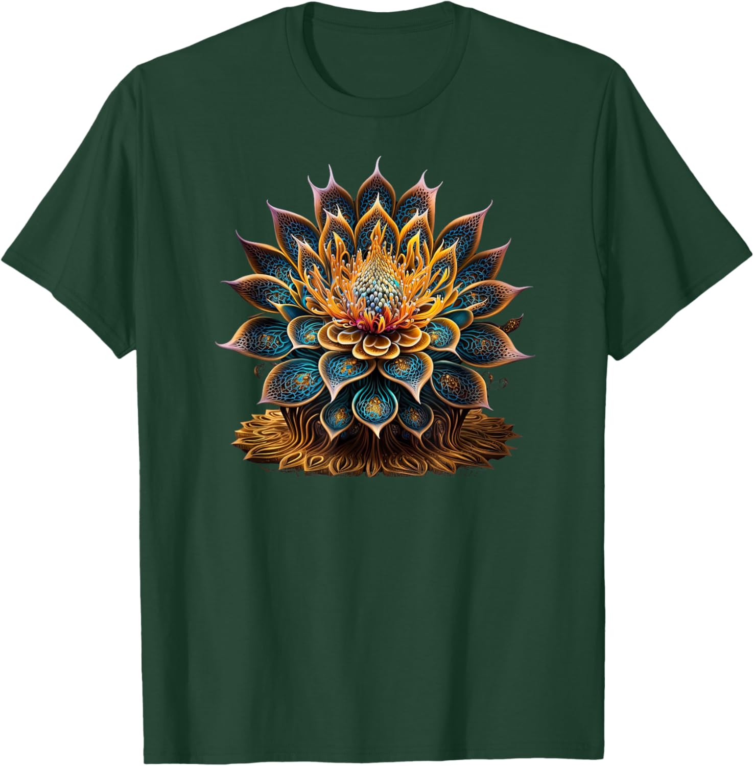 Lotus Flower Yoga Zen Bohemian Namaste Meditation T-Shirt - T-Shirt | Forest