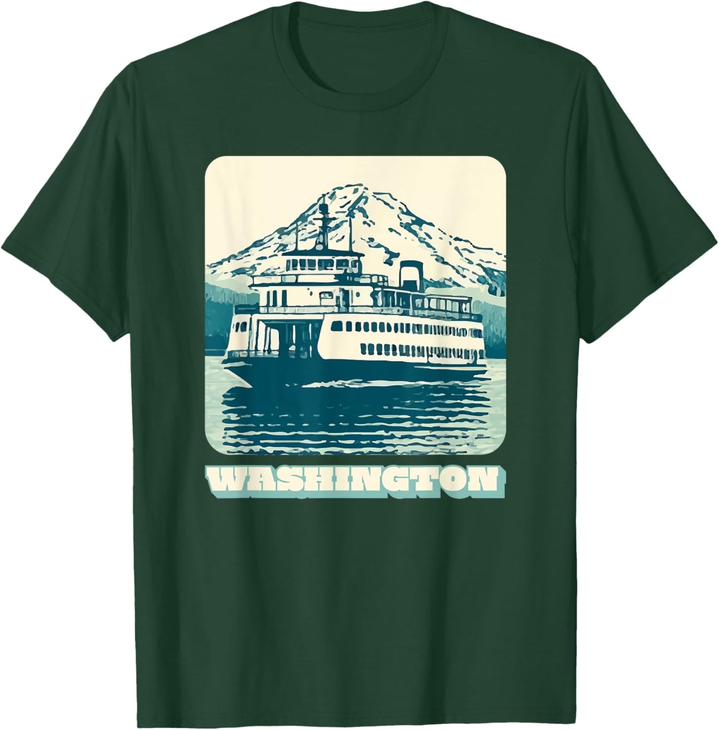 Washington Rainier Ferry Pac Northwest Native Souvenir T-Shirt - T-Shirt | Forest