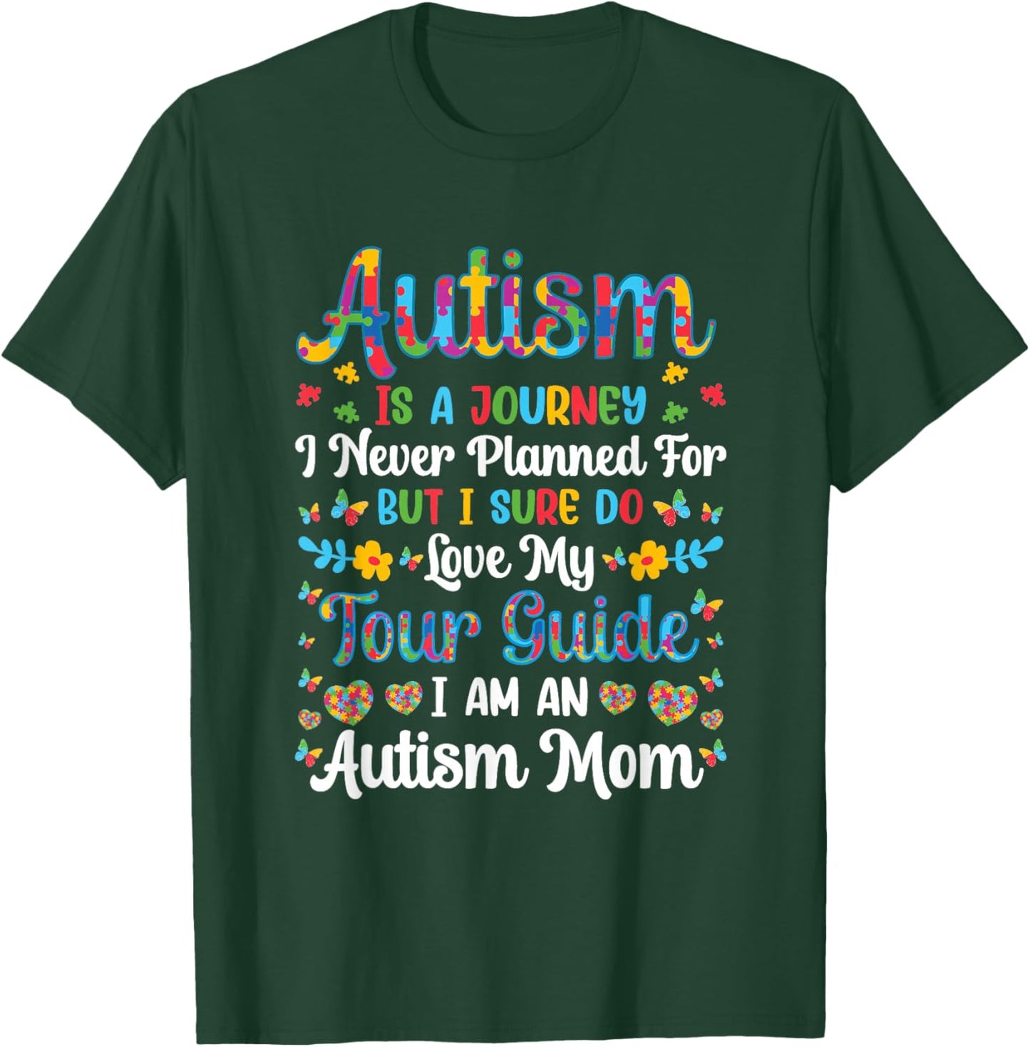 Retro Autism Mom Autism Is A Journey Autism Awareness Month T-Shirt - T-Shirt | Forest