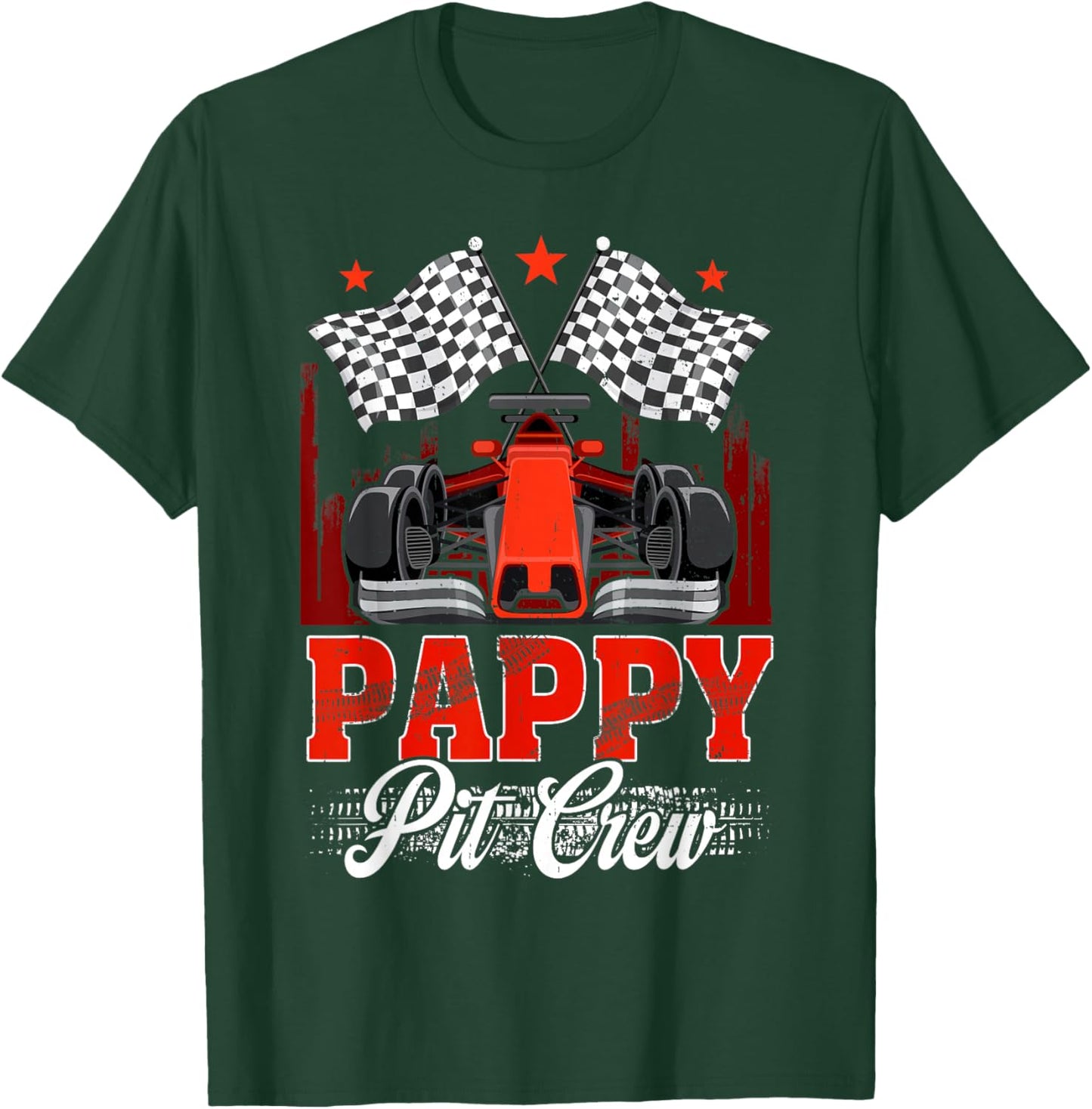 Race Car Birthday Party Racing Family Pappy Pit Crew T-Shirt - T-Shirt | Forest