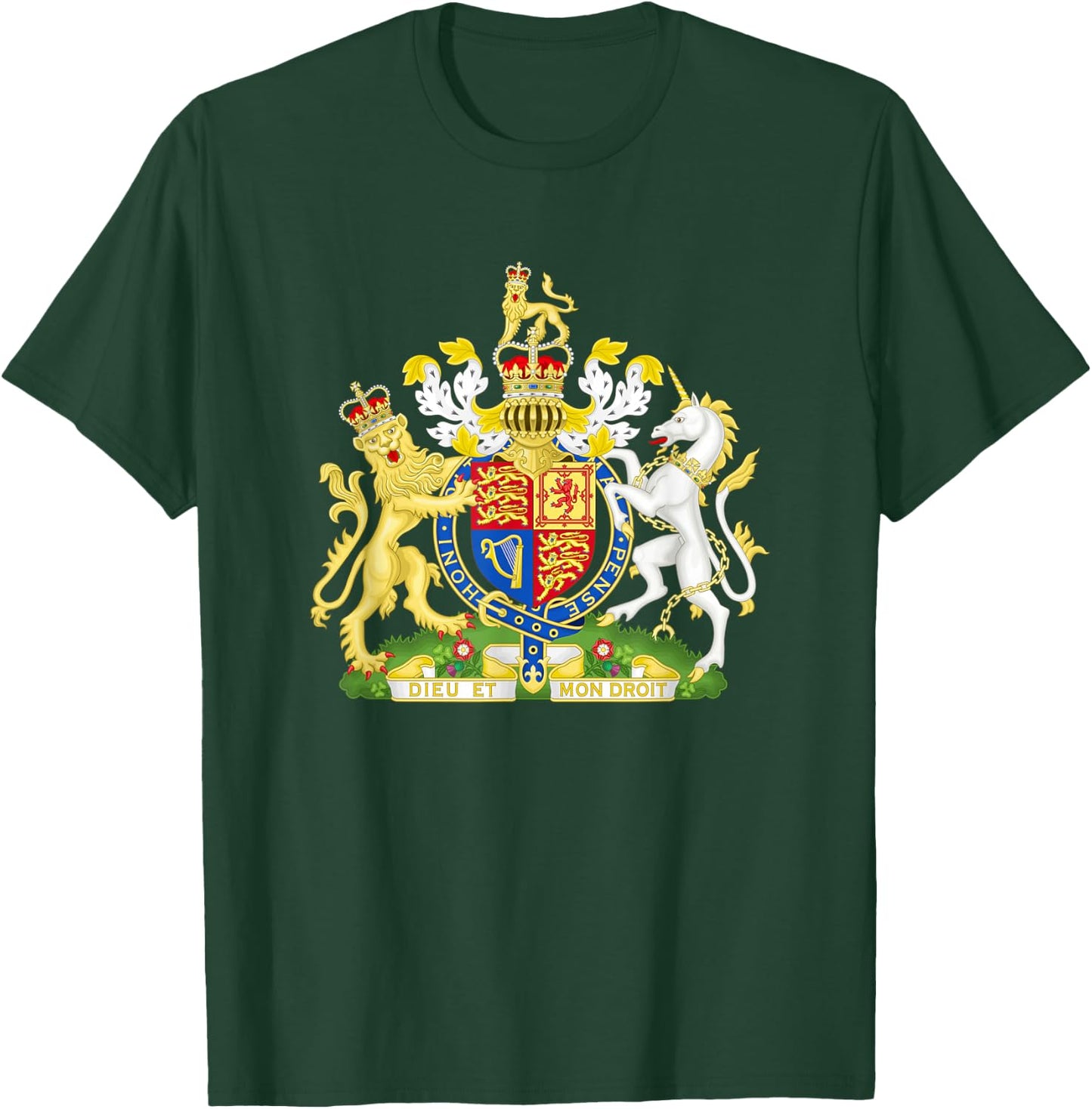 British Royal Coat of Arms England Queen Crest Small T-Shirt - T-Shirt | Forest