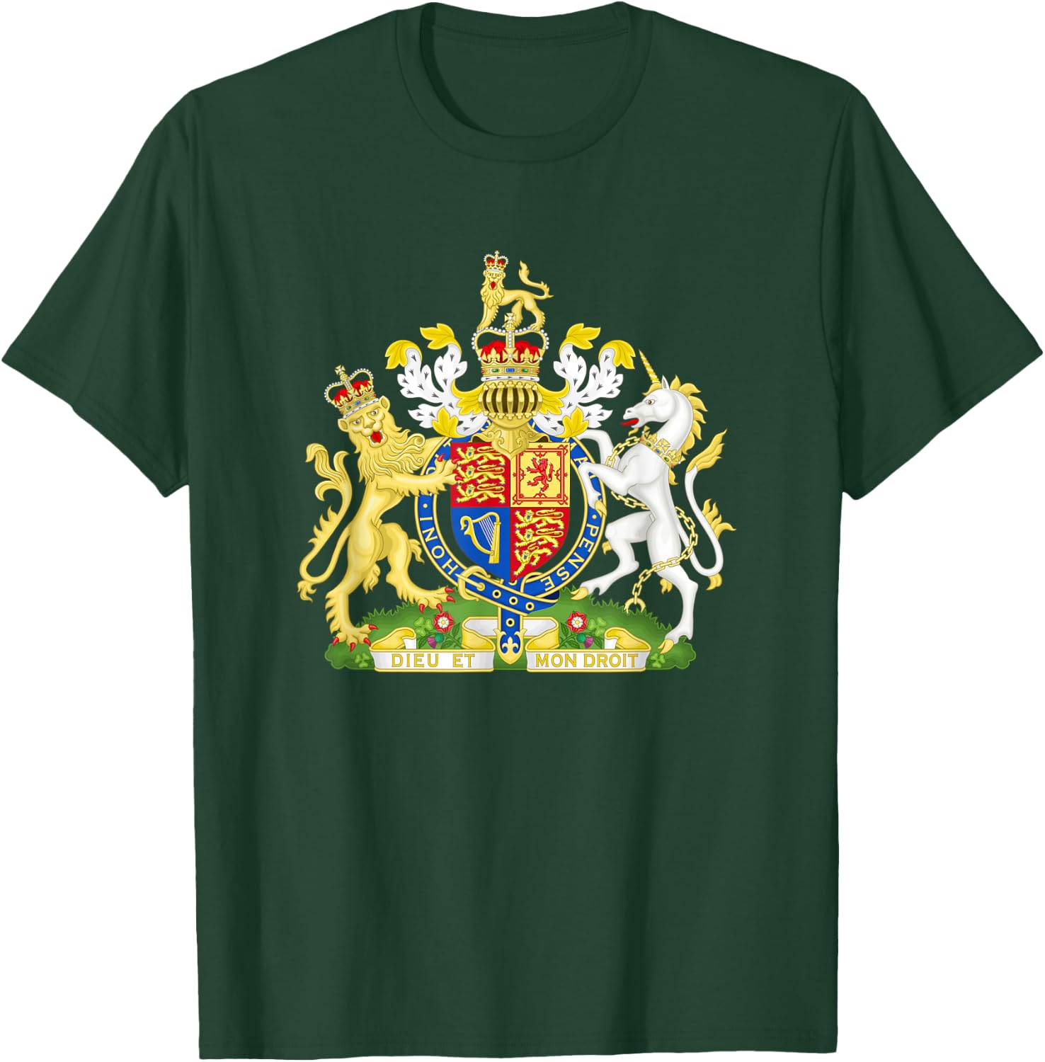 British Royal Coat of Arms England Queen Crest Small T-Shirt - T-Shirt | Forest
