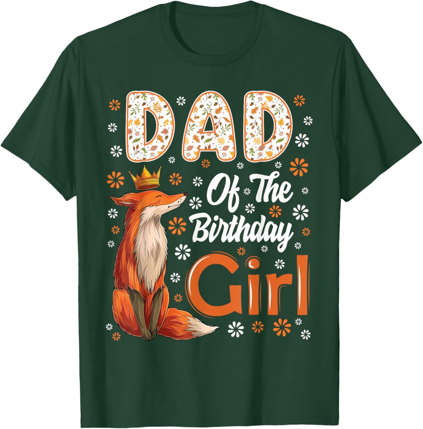 Dad Fox Animal Lovers Birthday Girl Fox B-day Family T-Shirt - T-Shirt | Forest