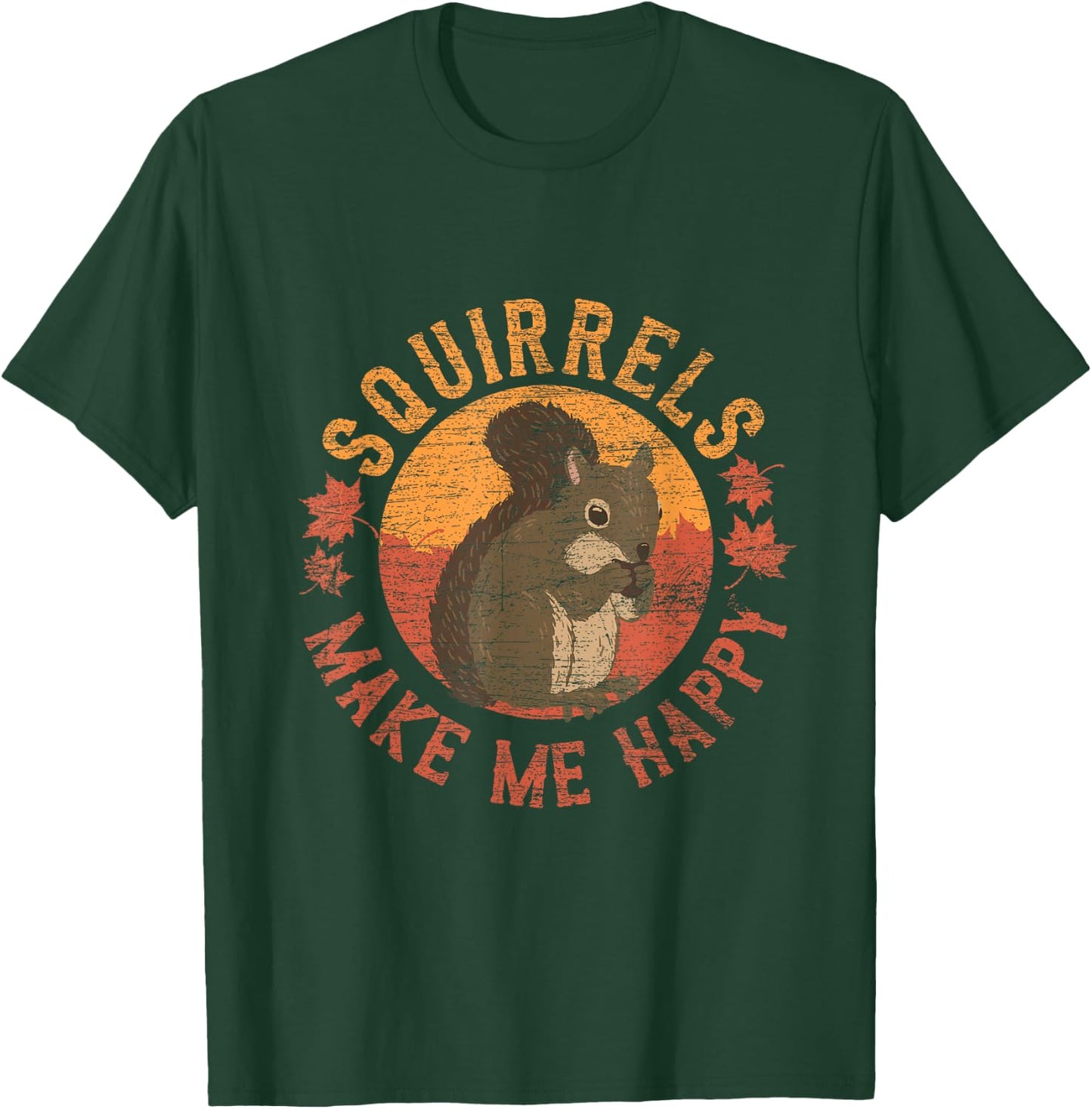 Squirrels Make Me Happy - Vintage Squirrel Small T-Shirt - T-Shirt | Forest