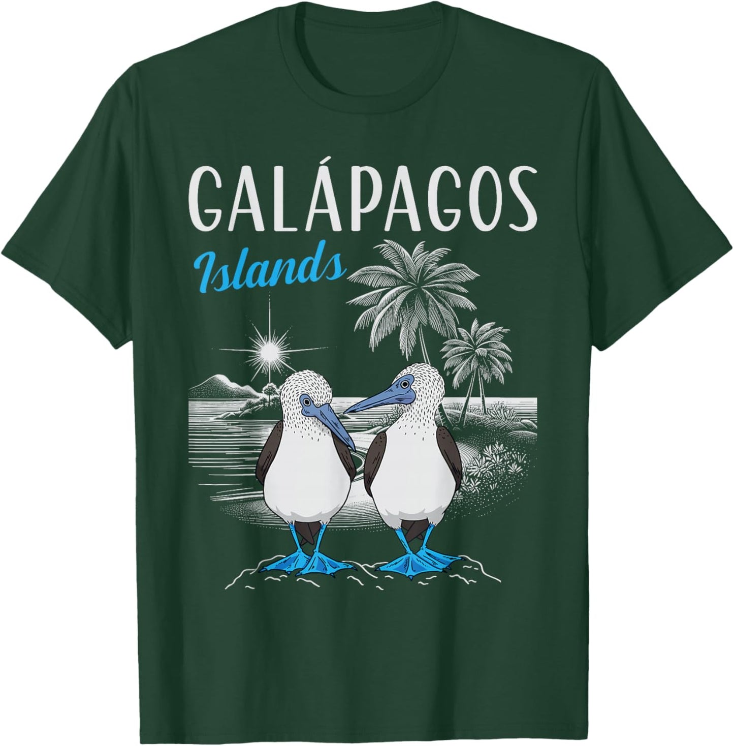 Blue Footed Booby Bird Galapagos Islands T-Shirt - T-Shirt | Forest