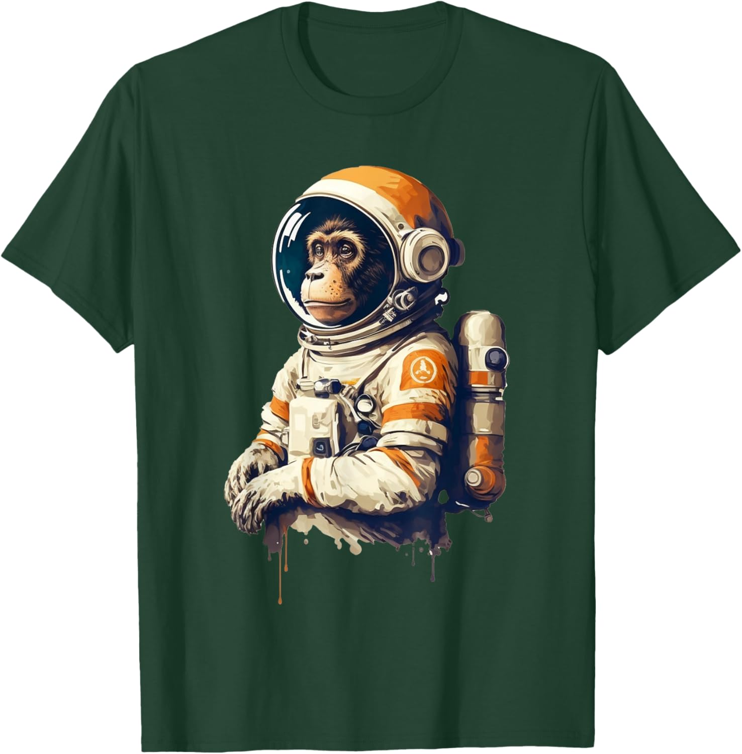 Retro Monkey Space Astronaut Chimp Art Funny Sci-Fi Design T-Shirt - T-Shirt | Forest