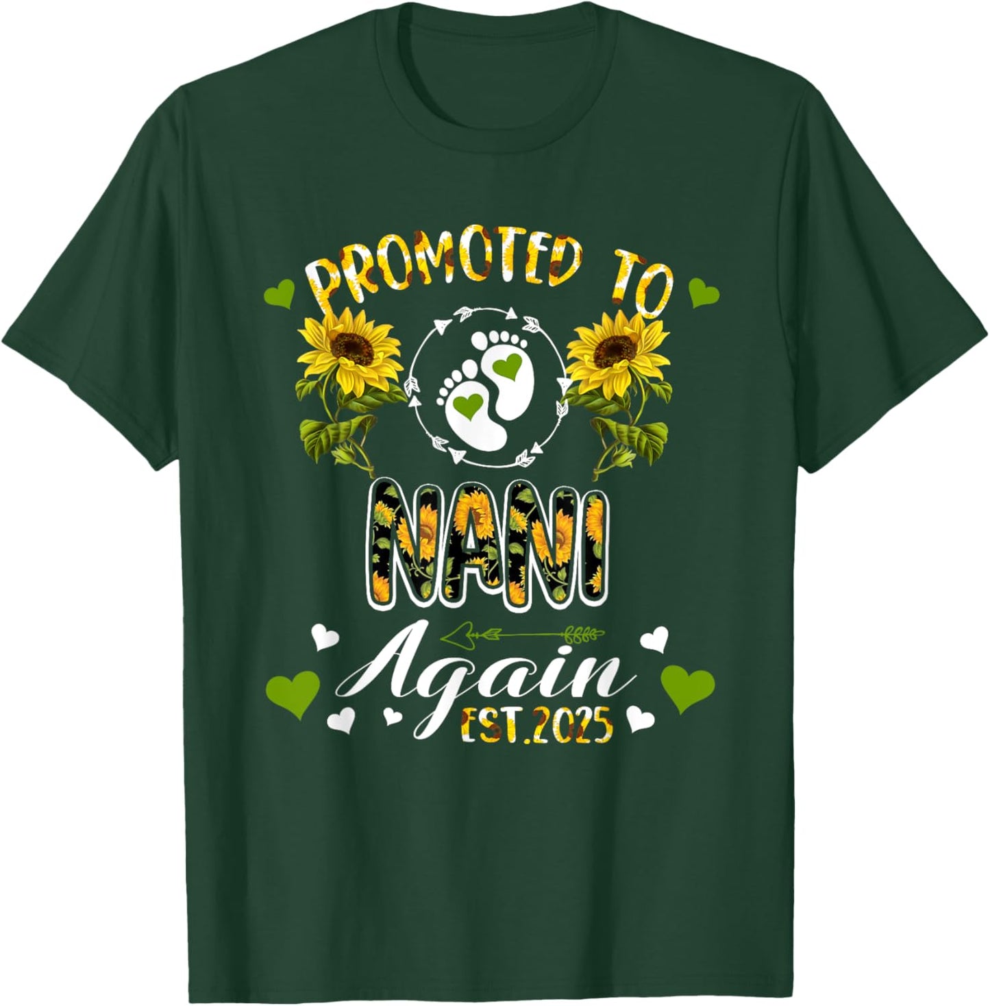Promoted to Nani Again 2025 Pregnancy T-Shirt - T-Shirt | Forest