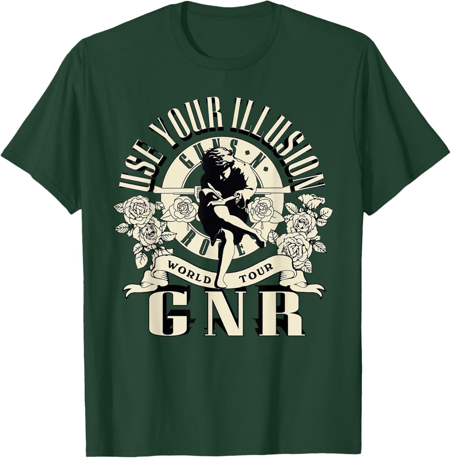 Official Guns N' Roses Illusion World Tour T-Shirt - T-Shirt | Forest