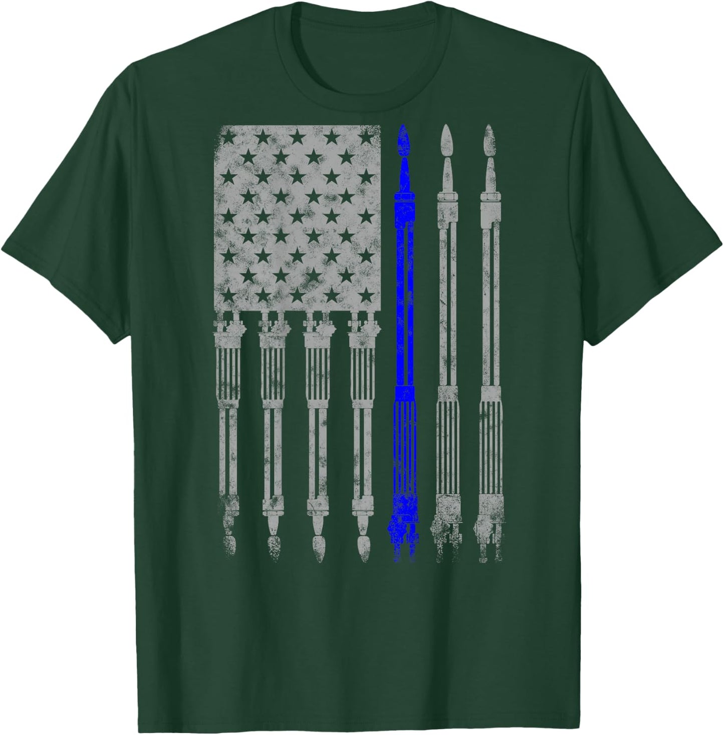 Welder Blue line American Flag Shirt USA Patriotic Welder T-Shirt - T-Shirt | Forest