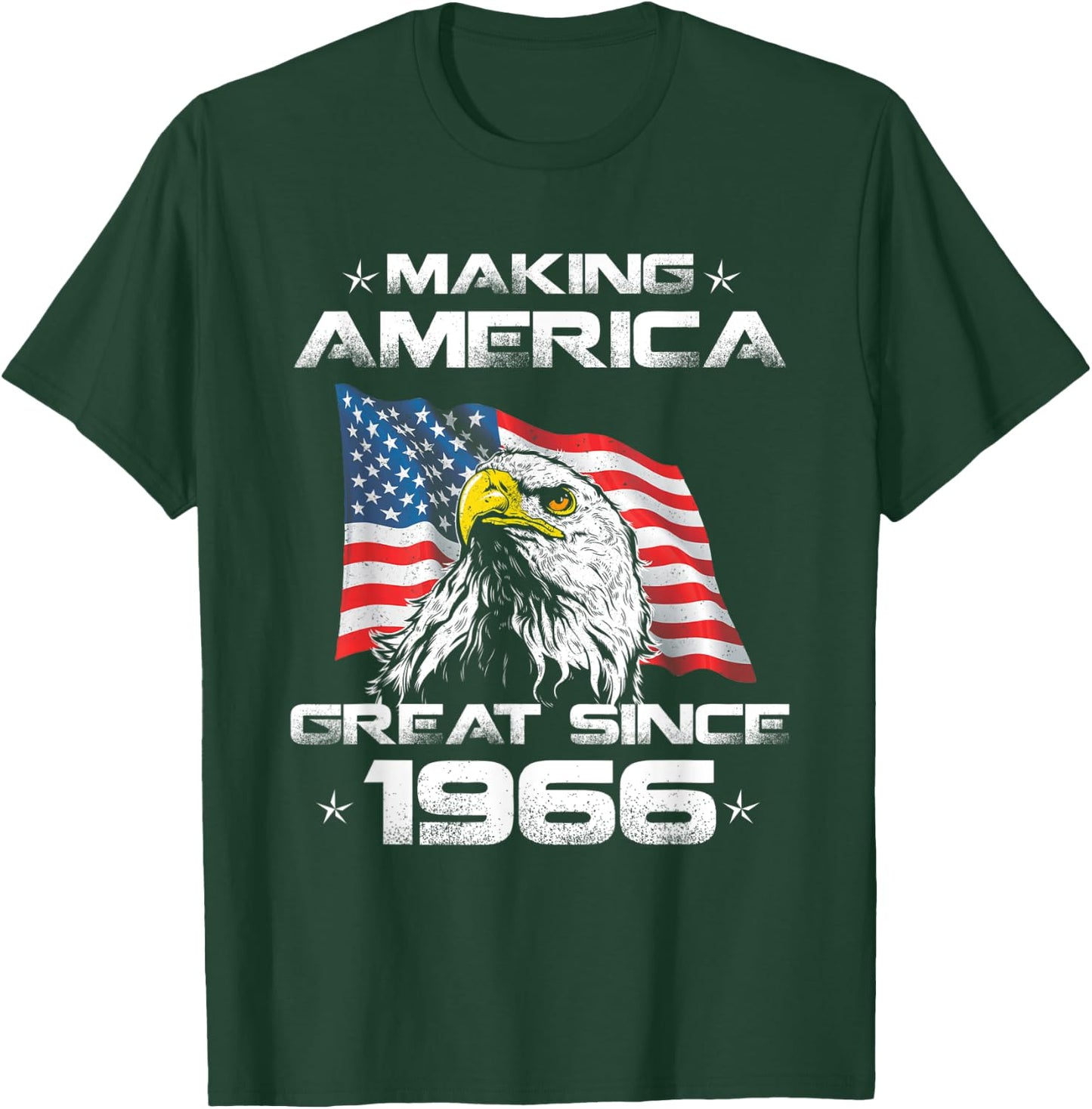 54th Birthday Gift USA Flag Making America Great Since 1966 Men T-Shirt - T-Shirt | Forest