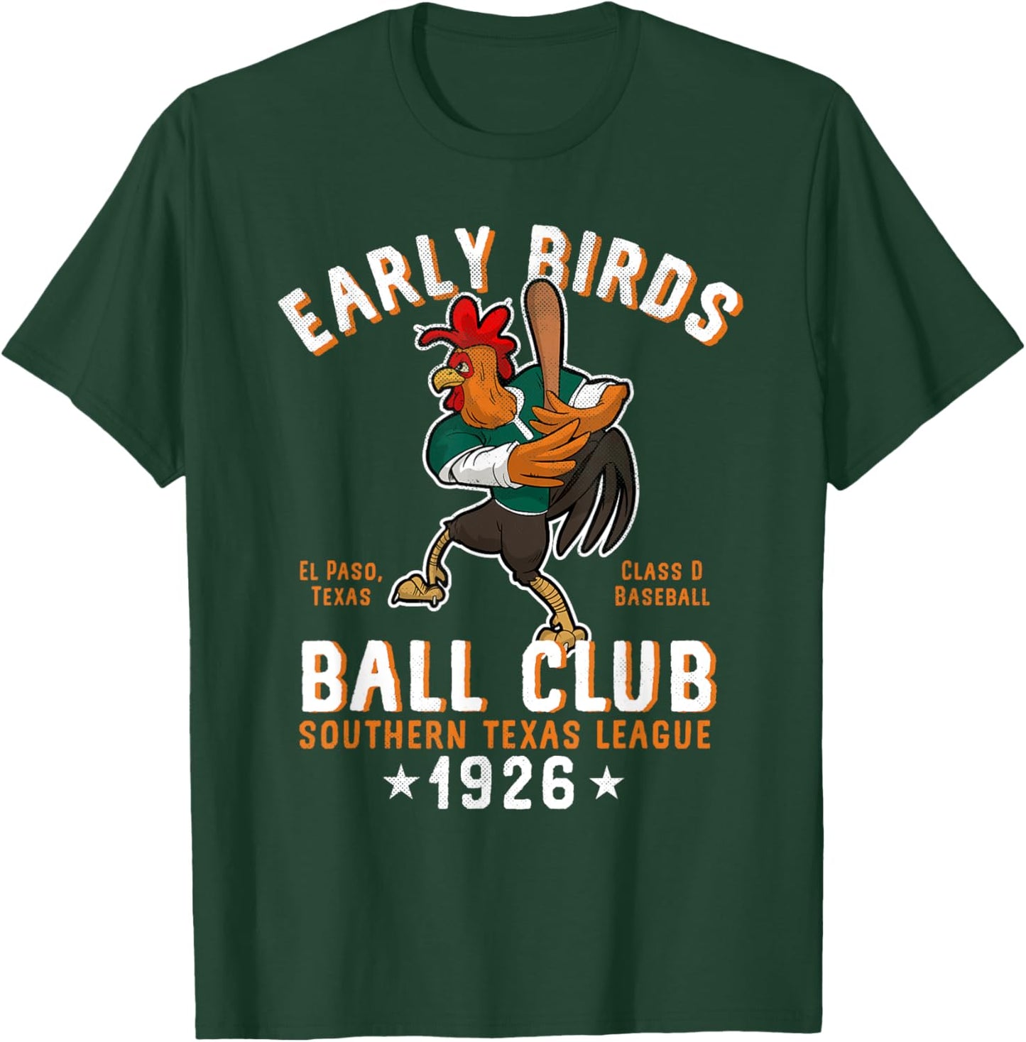 El Paso Early Birds Retro Minor League Baseball Team T-Shirt - T-Shirt | Forest