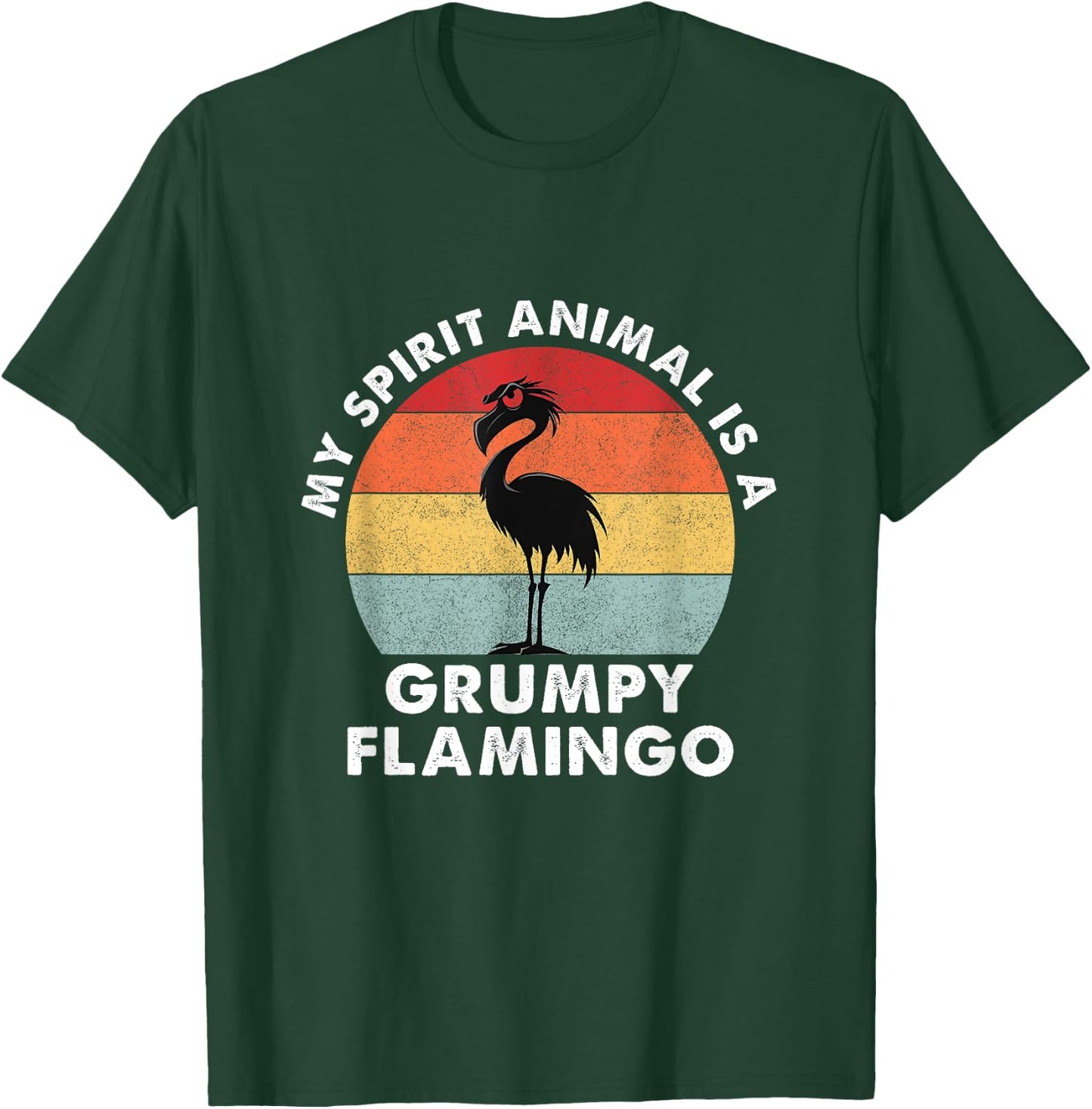 My Spirit Animal is a Grumpy Flamingo - Retro Vintage T-Shirt - T-Shirt | Forest