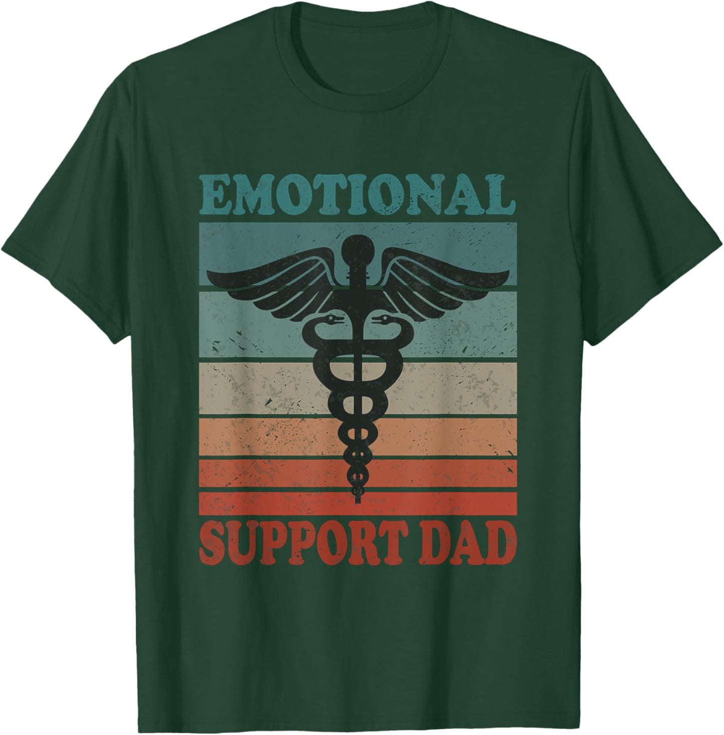 Vintage Emotional Support Dad Caring Dad Father T-Shirt - T-Shirt | Forest