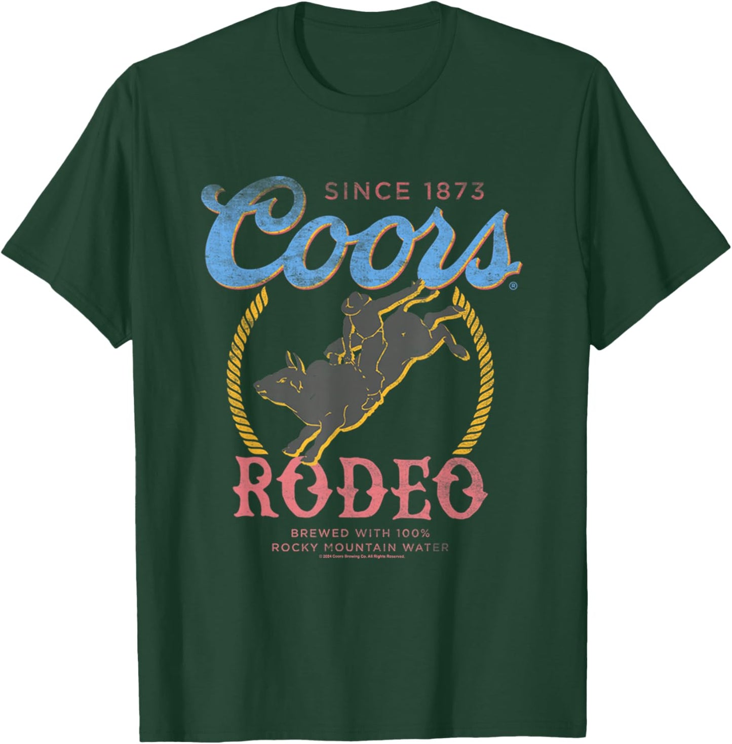 Coors Rodeo Since 1873 100% Rocky Mountain Water Vintage T-Shirt - T-Shirt | Forest