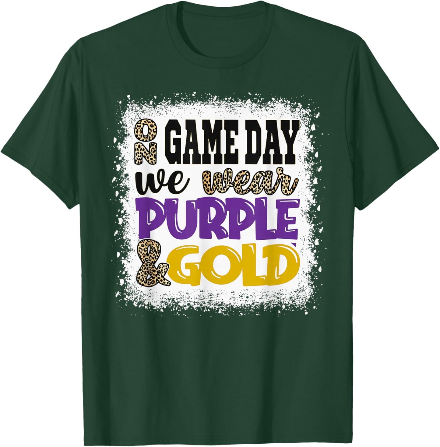 On Gameday Football We Wear Purple and Gold Game Day T-Shirt - T-Shirt | Forest