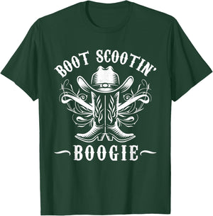 Boot Scootin’ Boogie Retro Vintage Western Cowboys T-Shirt - T-Shirt | Forest