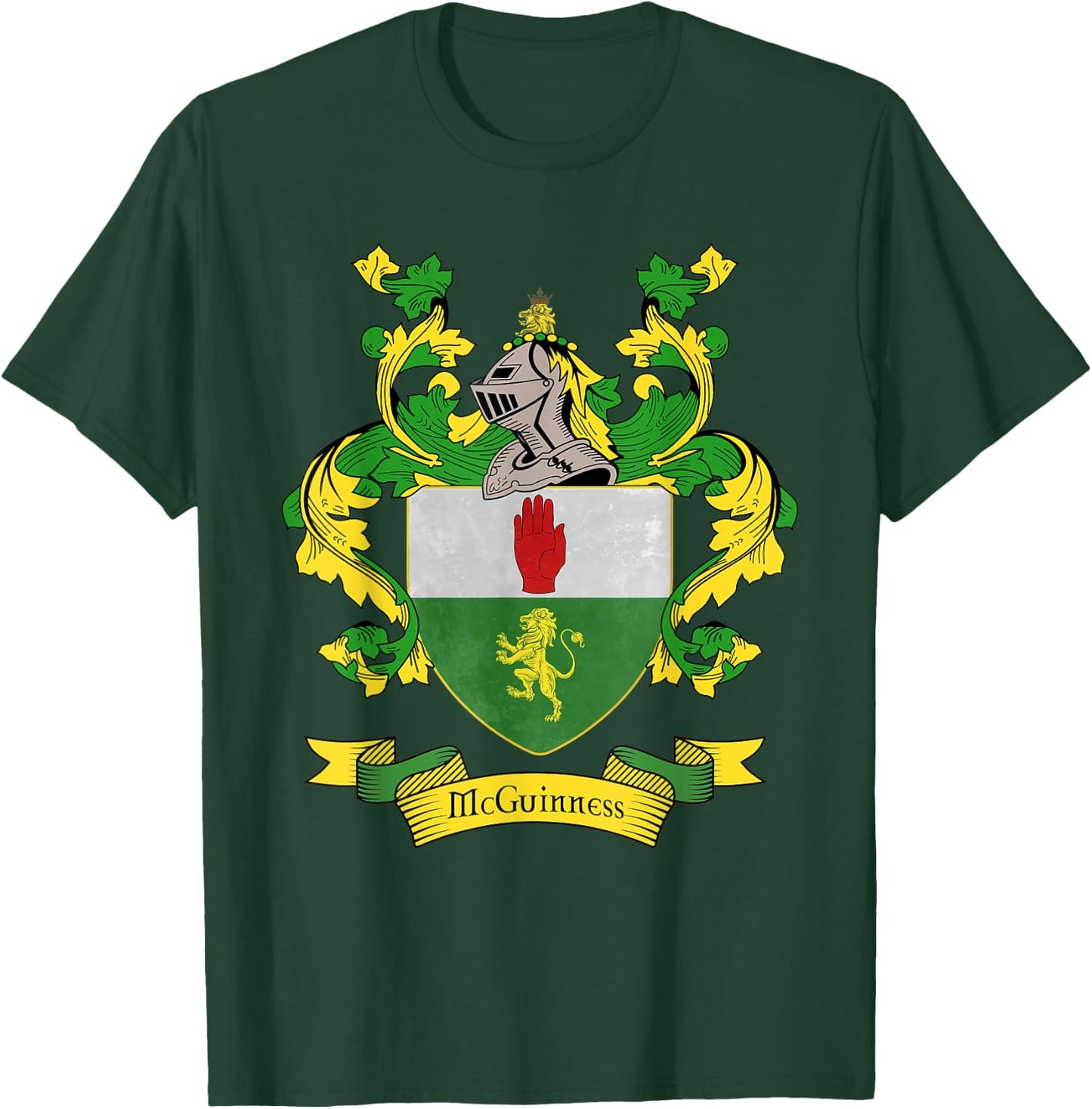 McGuinness Coat of Arms | McGuinness Surname Family Crest T-Shirt - T-Shirt | Forest