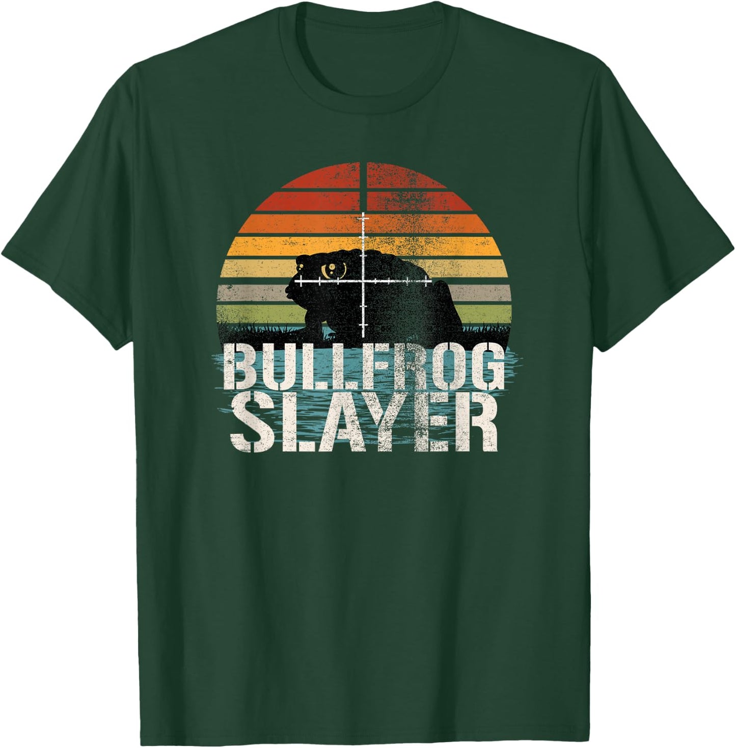 Bullfrog Slayer Frog Hunting Gigging Humor T-Shirt - T-Shirt | Forest