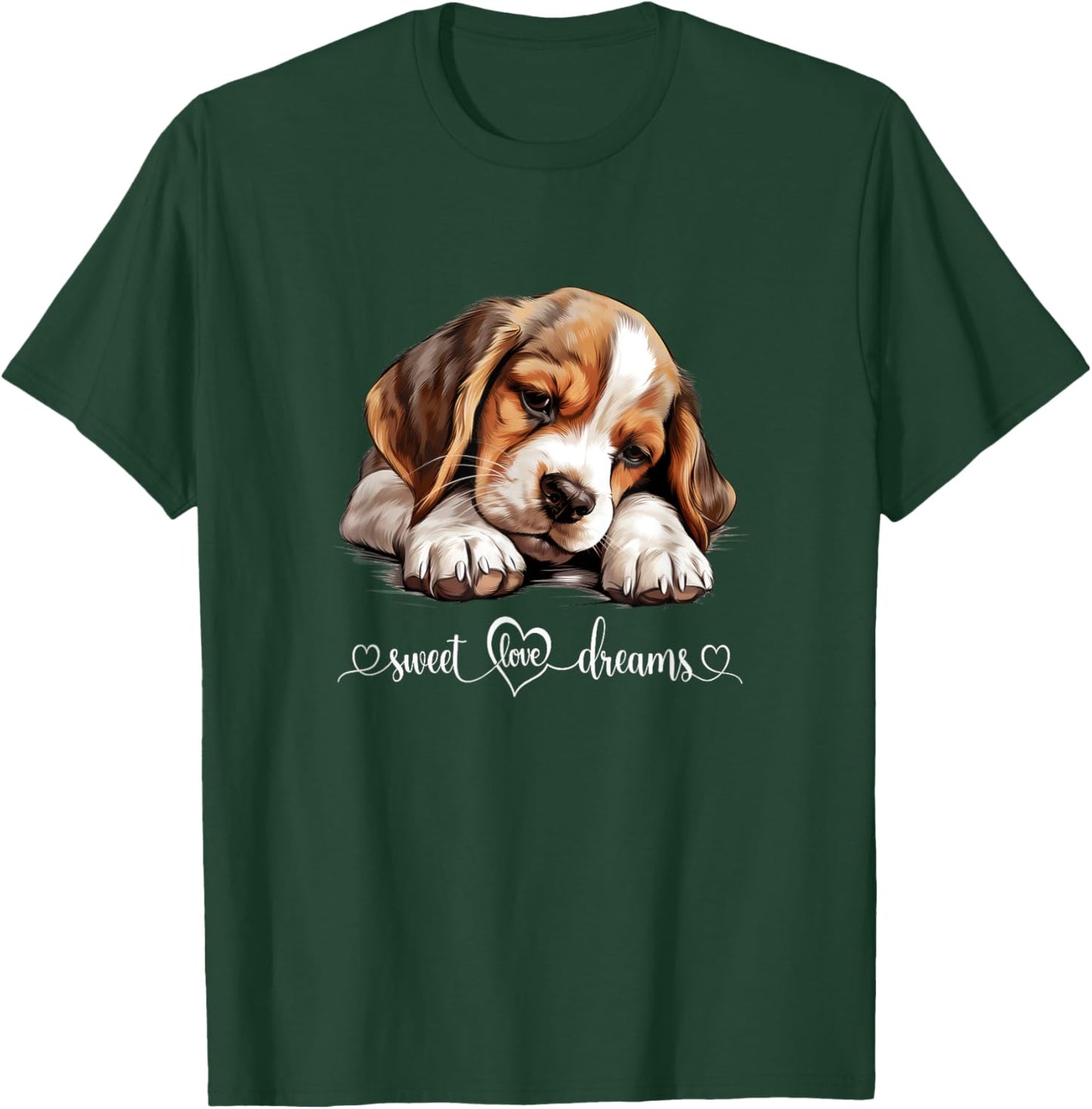 Cute Dog Graphic Dog Lover Beagle Puppy Dog T-Shirt - T-Shirt | Forest