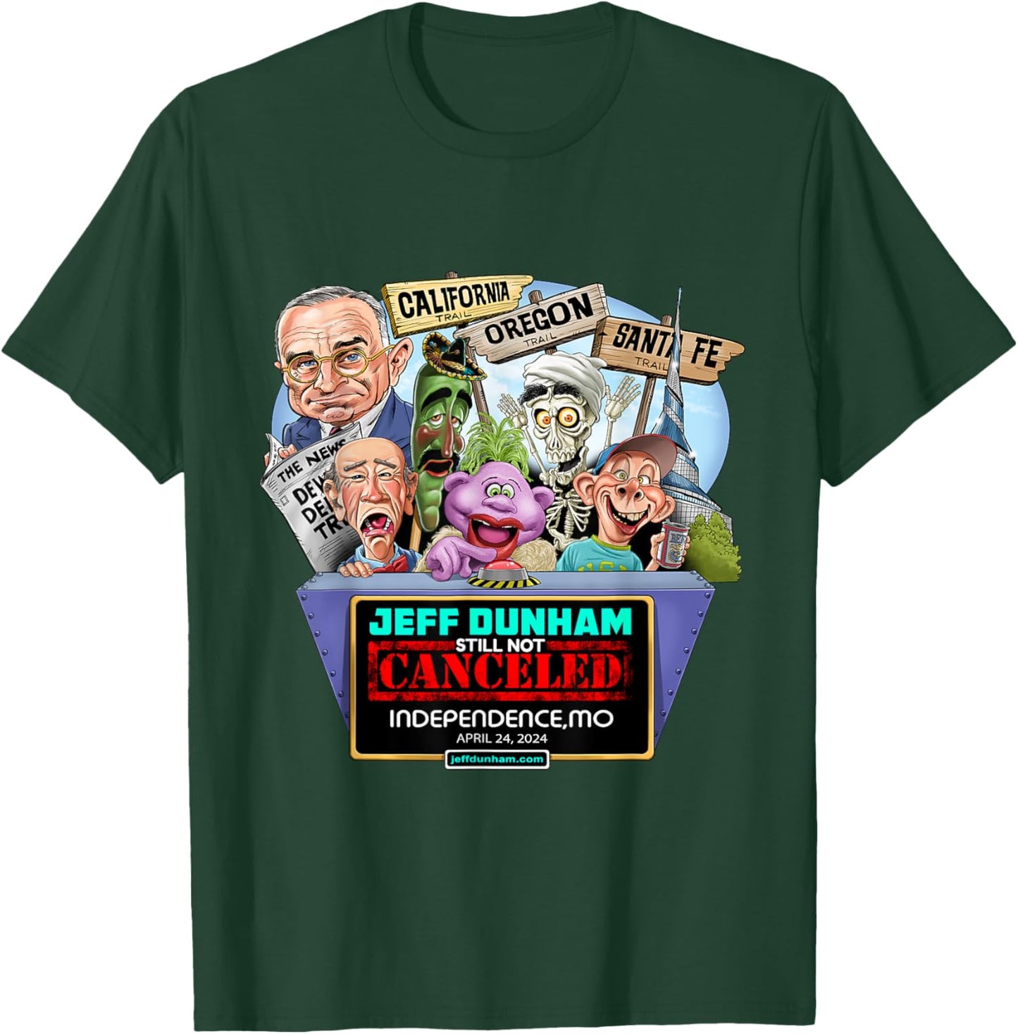 Jeff Dunham Independence, MO (2024) T-Shirt - T-Shirt | Forest