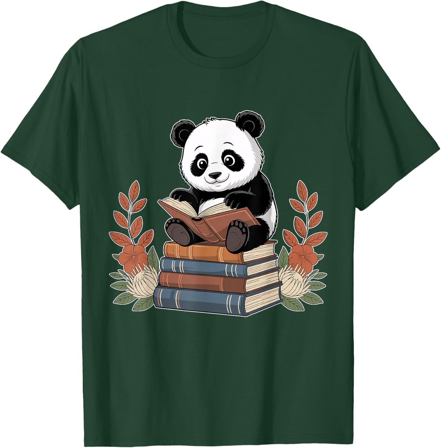 Kawaii Panda Book Lover Reading Books Panda Librarian T-Shirt - T-Shirt | Forest