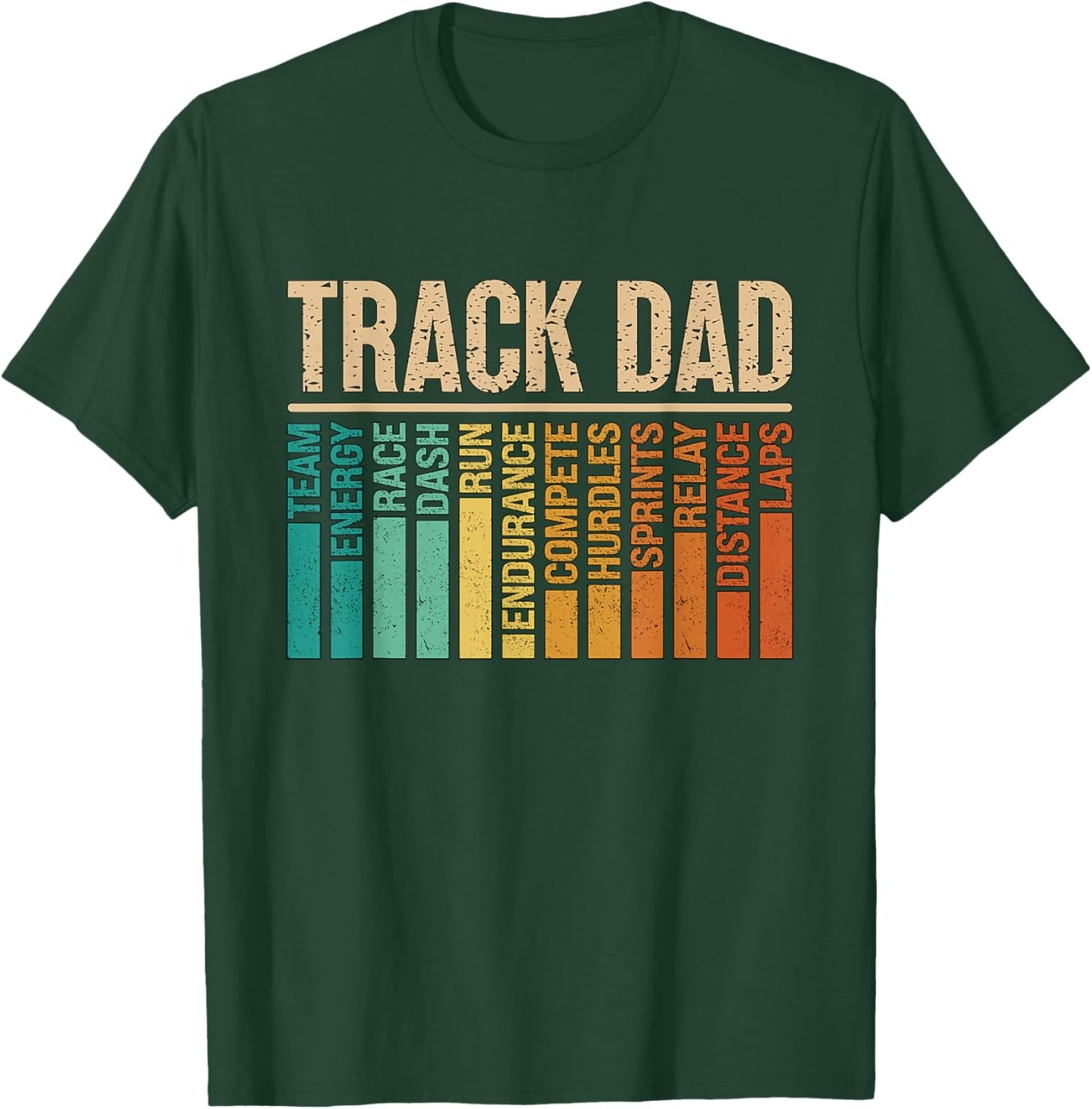 Track Dad Retro Running Field Coach Shot Put Track And Field T-Shirt - T-Shirt | Forest