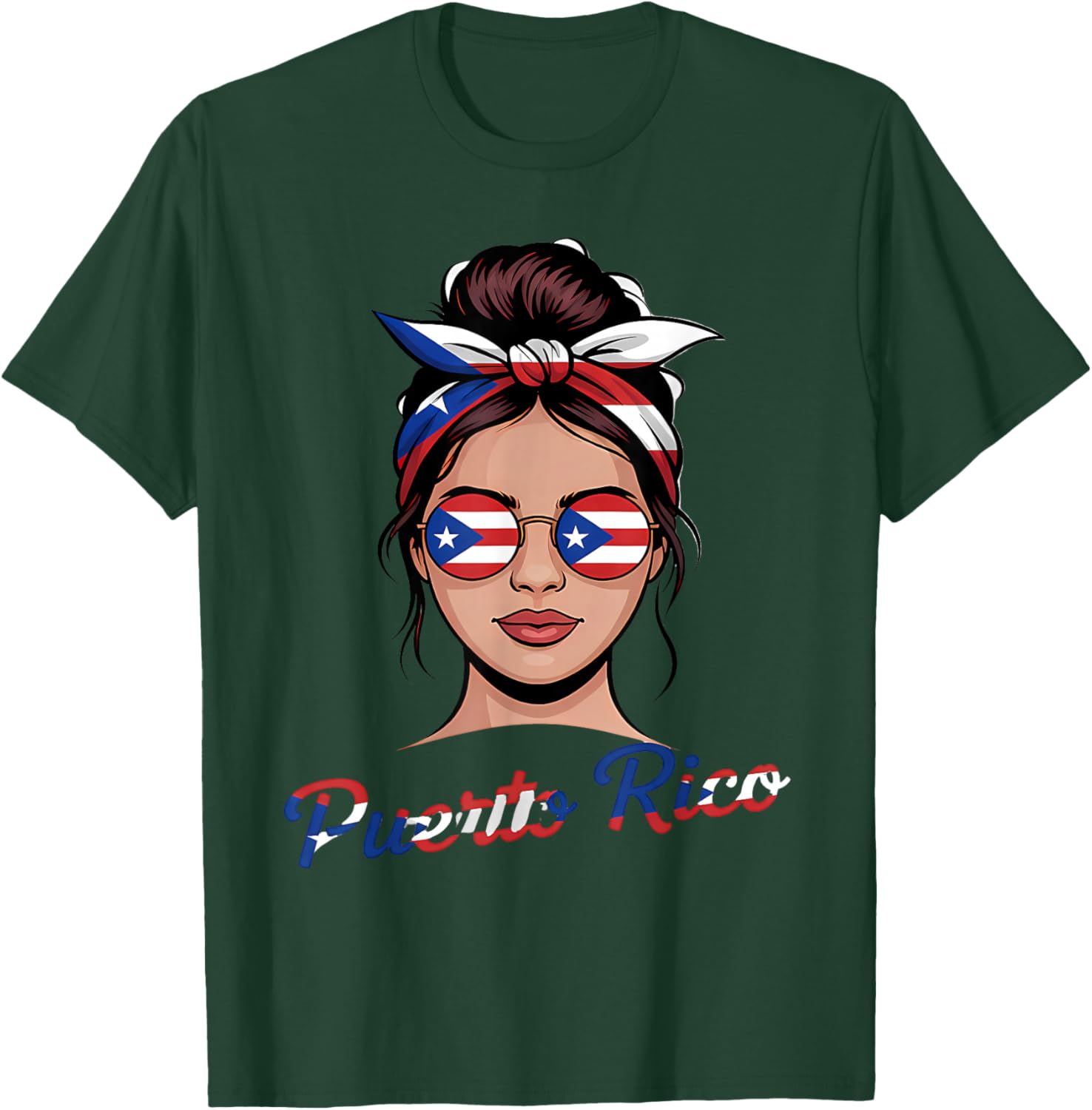 Puerto Rico Flag Coquette Bow Boricua Puerto Rican Flag T-Shirt - T-Shirt | Forest