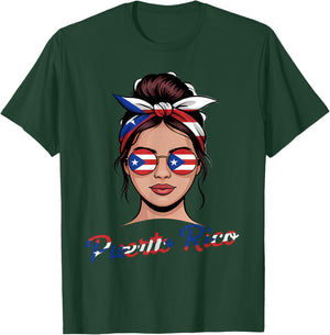 Puerto Rico Flag Coquette Bow Boricua Puerto Rican Flag T-Shirt - T-Shirt | Forest
