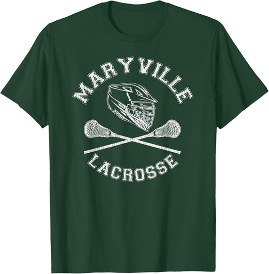 Maryville Lacrosse Vintage Distressed Retro Lax T-Shirt - T-Shirt | Forest