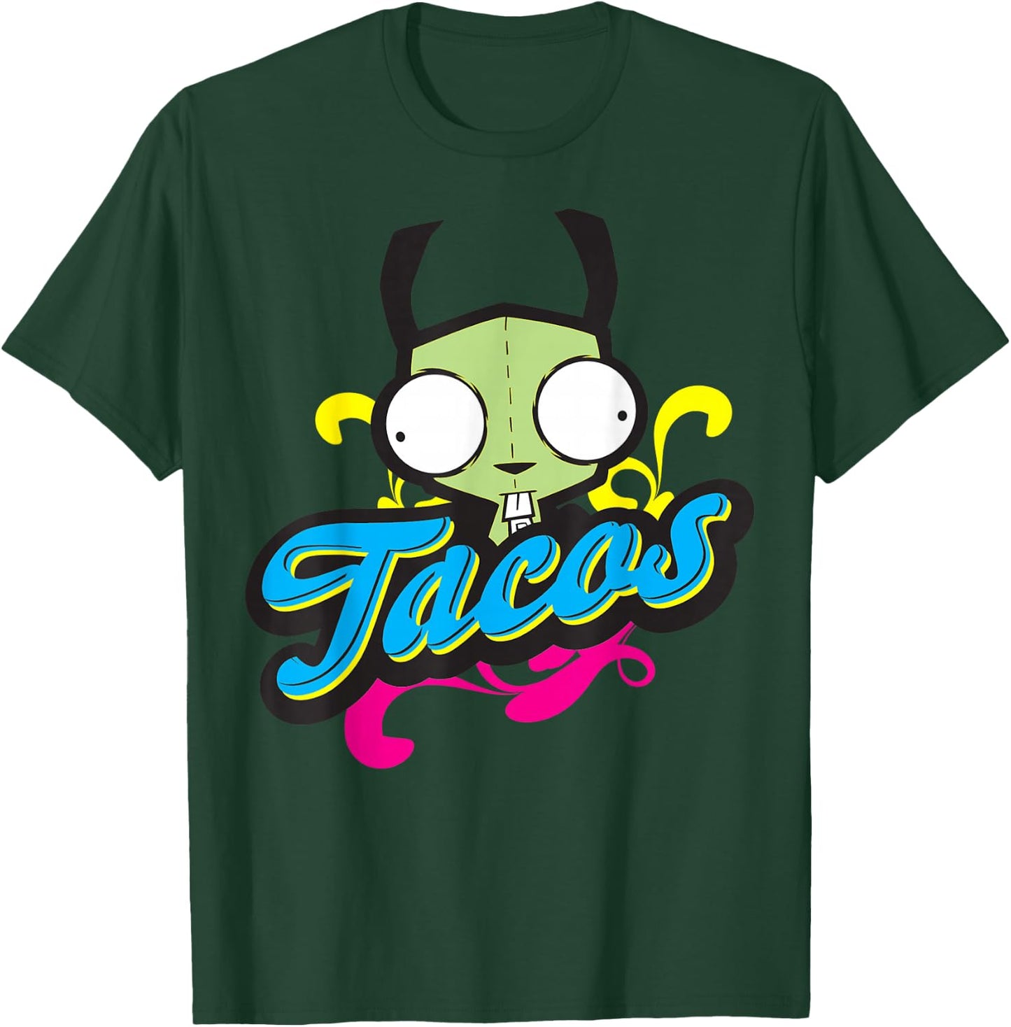 Invader Zim Gir Taco Bold Text T-Shirt - T-Shirt | Forest
