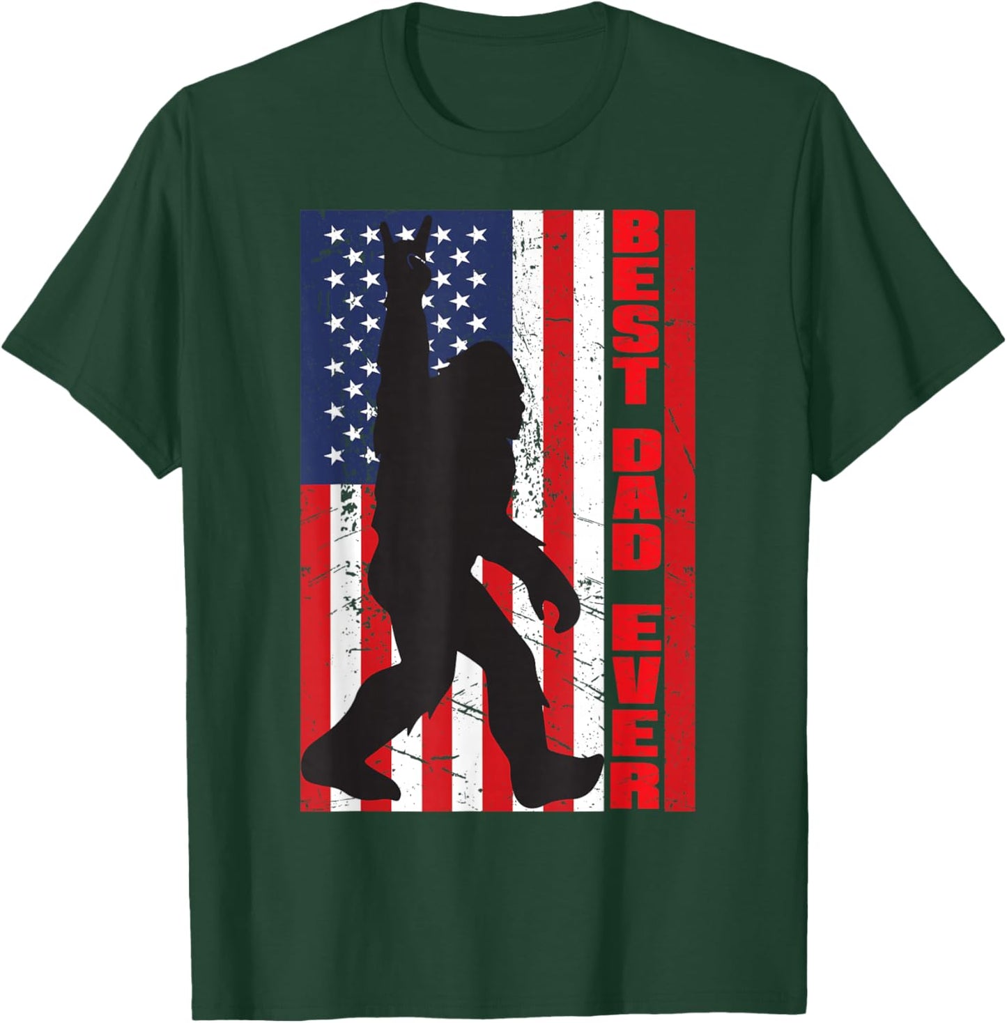 Best Dad Ever Bigfoot Big Foot Sasquatch Father's Day Pa T-Shirt - T-Shirt | Forest