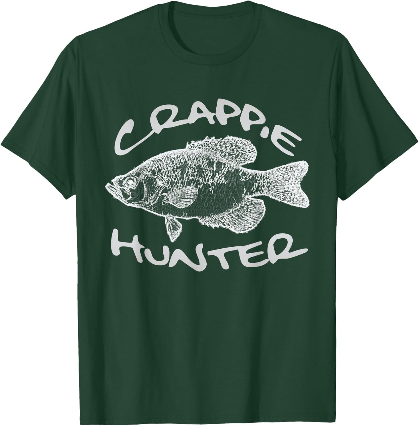 Crappie Hunter Fish Illustration Funny Fishing Pun Fisherman T-Shirt - T-Shirt | Forest