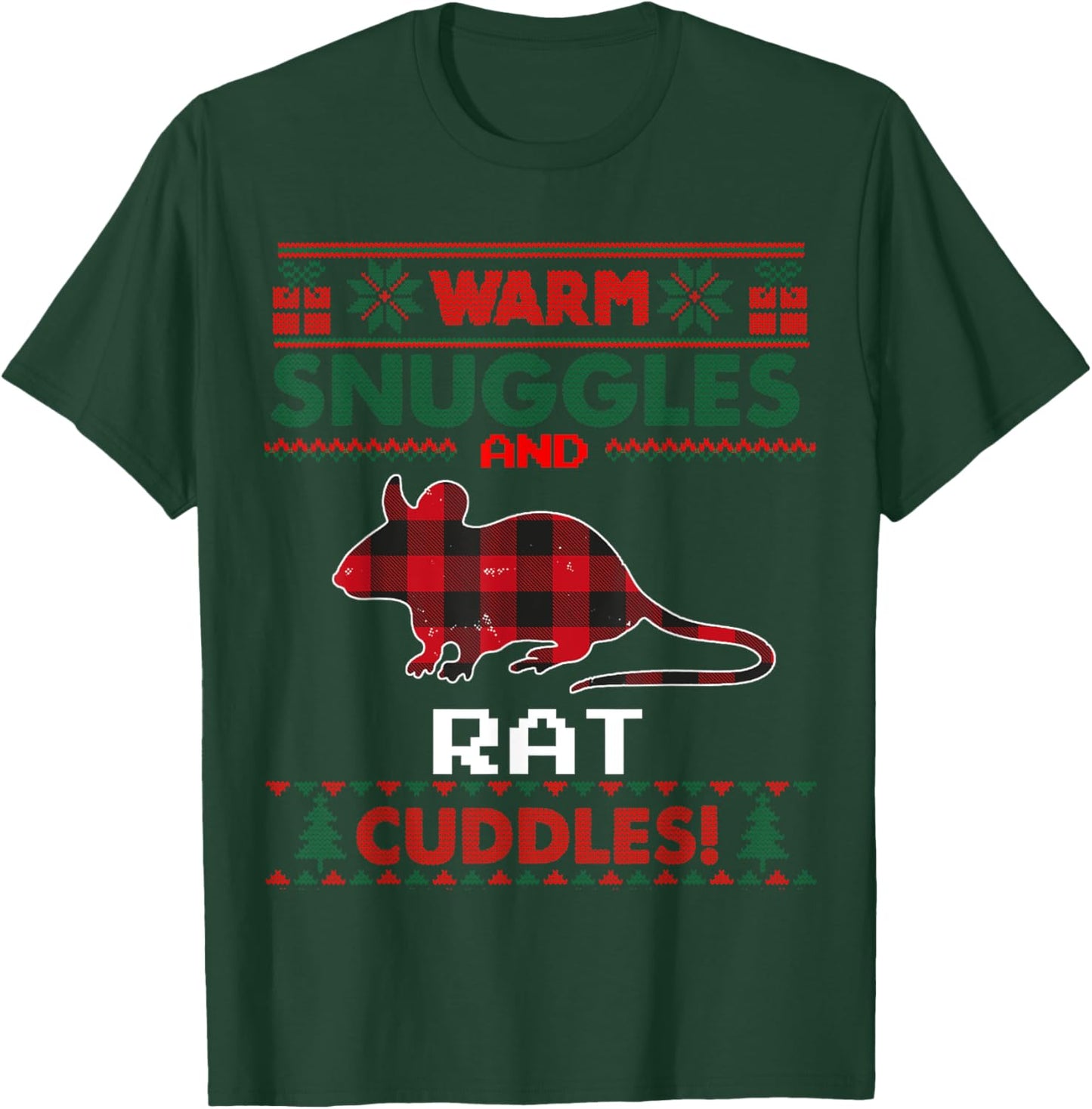 Rat Christmas Pajama Shirt Rat Lovers Ugly Christmas Sweater T-Shirt - T-Shirt | Forest