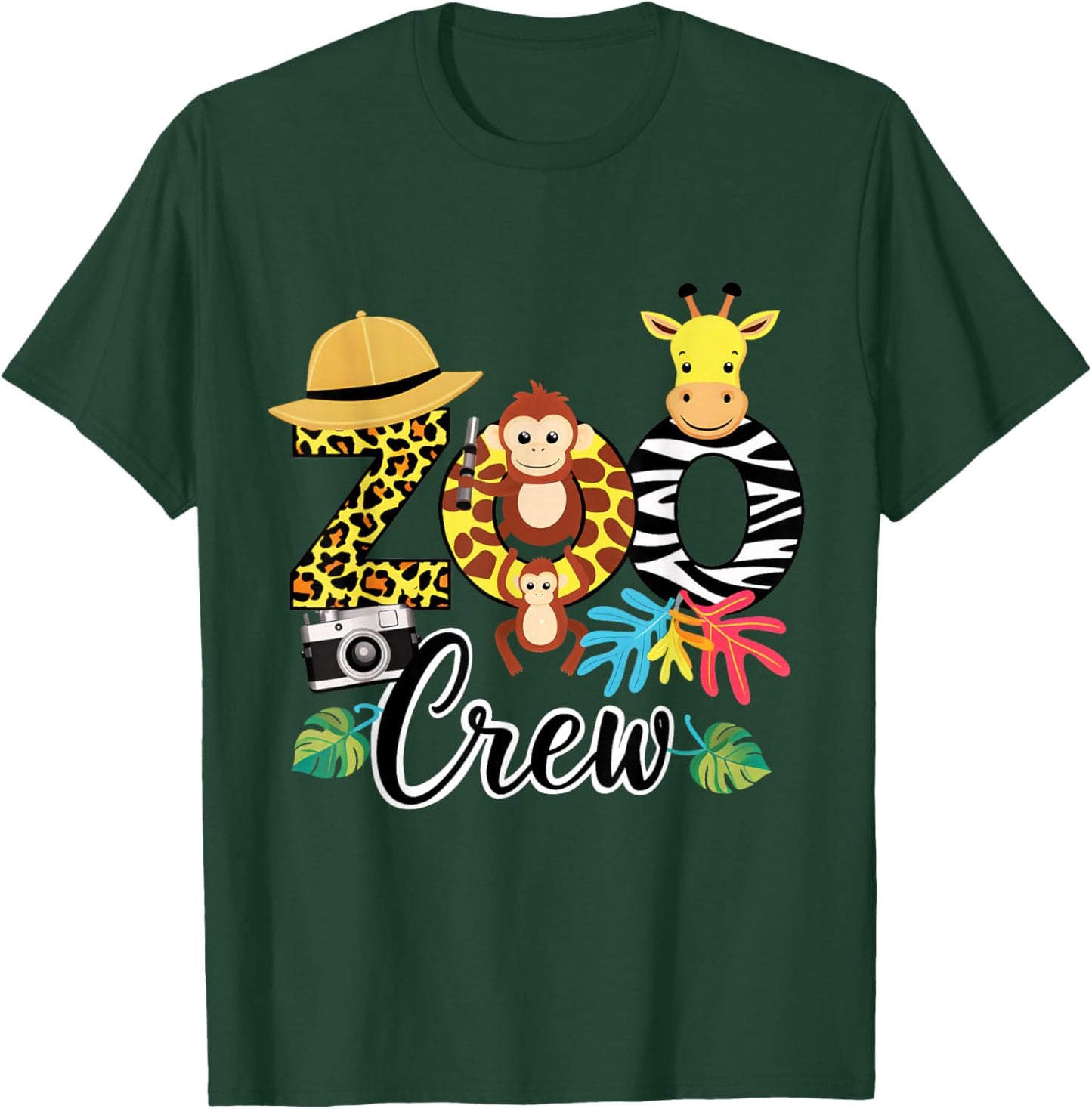 Zoo Giraffe Crew Safari Animal Zoo Keeper Kids Costume Gifts T-Shirt - T-Shirt | Forest