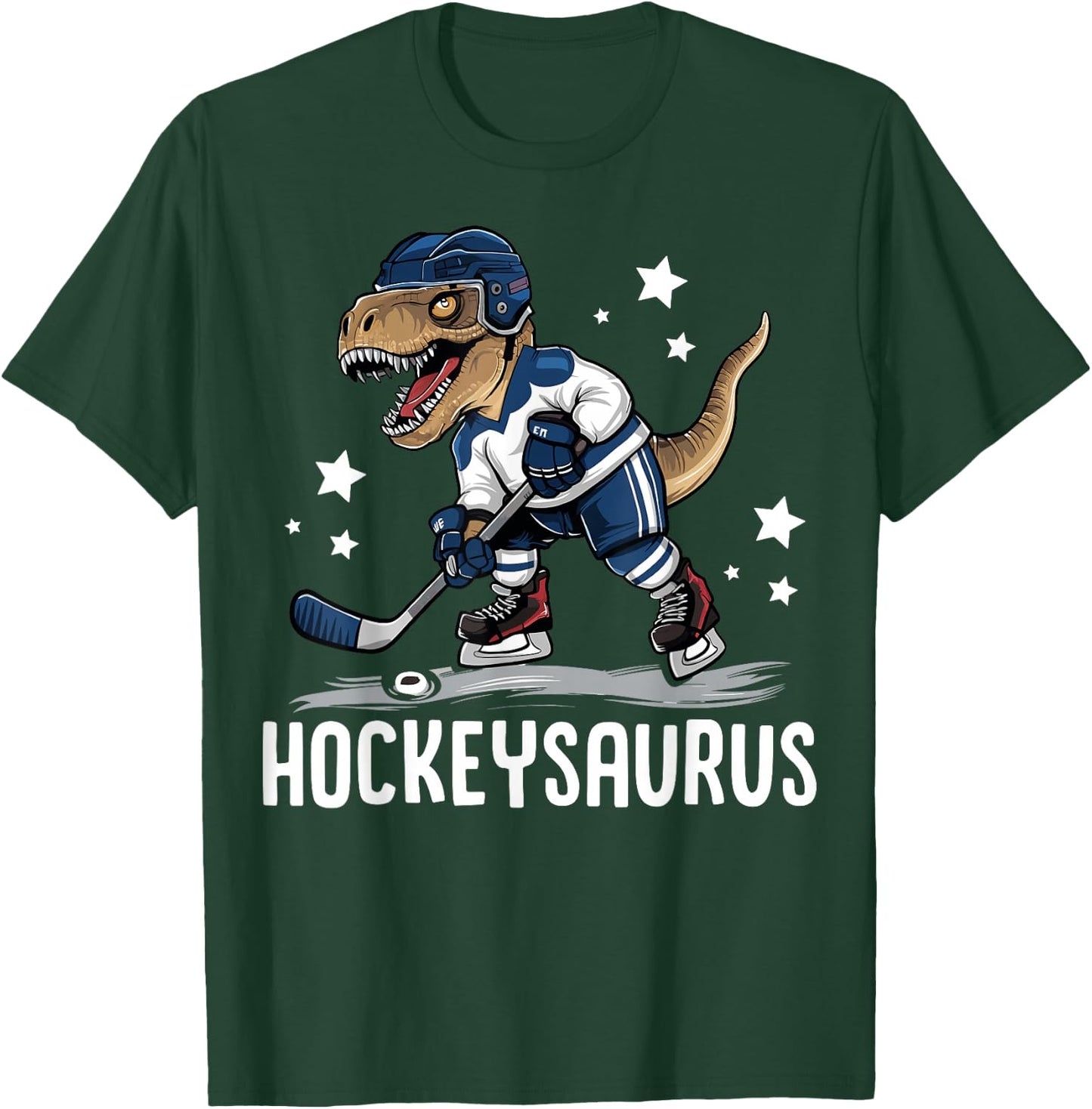 Hockeysaurus Funny Dinosaur Hockey Kids Hockey Boy T-Shirt - T-Shirt | Forest