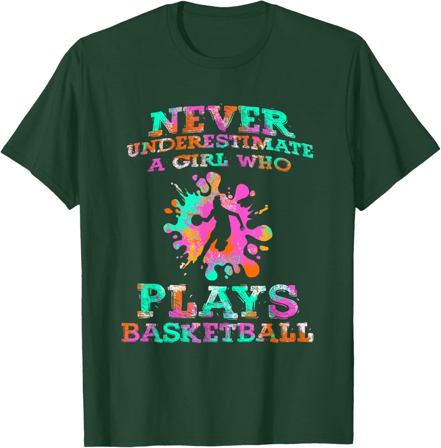 Basketball Player - Hoops Streetball Baller Basketball Girls T-Shirt - T-Shirt | Forest