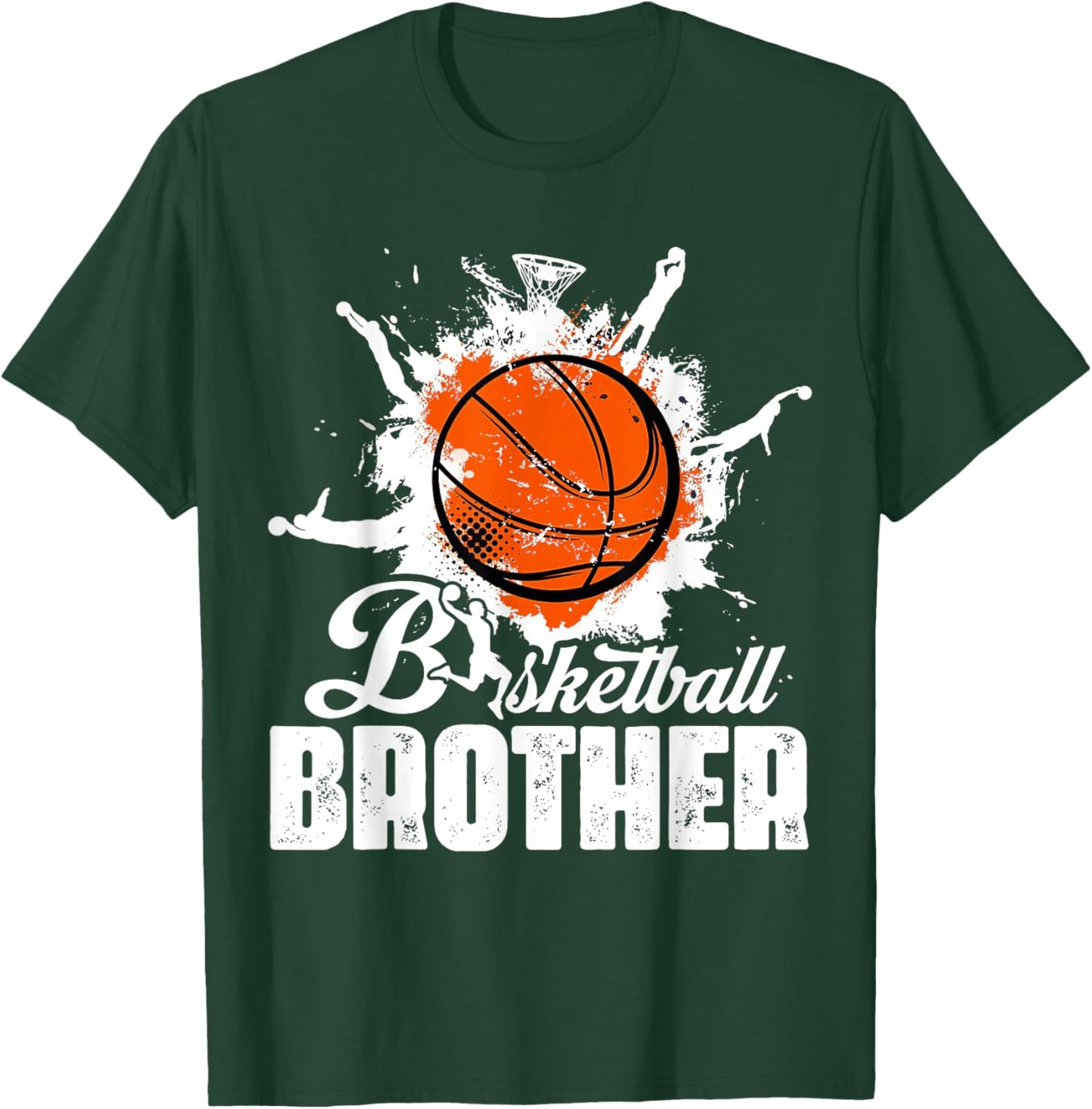 Vintage Basketball Matching Family Basketball Brother - Men's Black Short Sleeve Regular Fit Small T-Shirt - T-Shirt | Forest