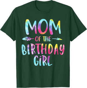 Mom of the Birthday for Girl Tie Dye Colorful Bday Girl T-Shirt - T-Shirt | Forest